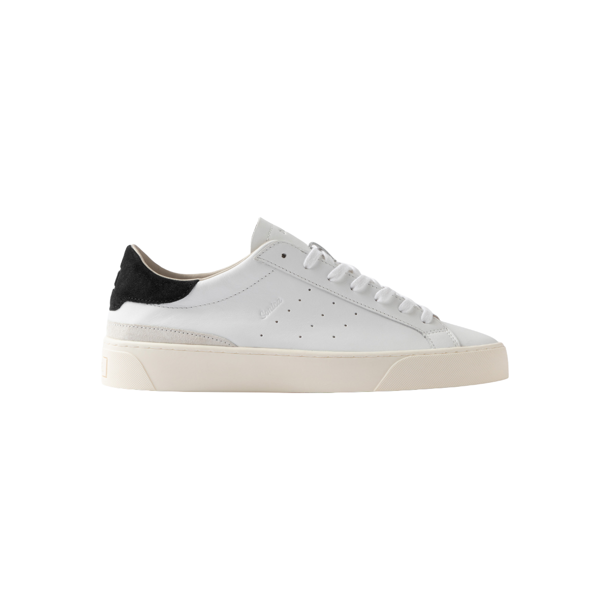 DATE Sneakers bassa in pelle SONICA CALF WHITE-BLACK