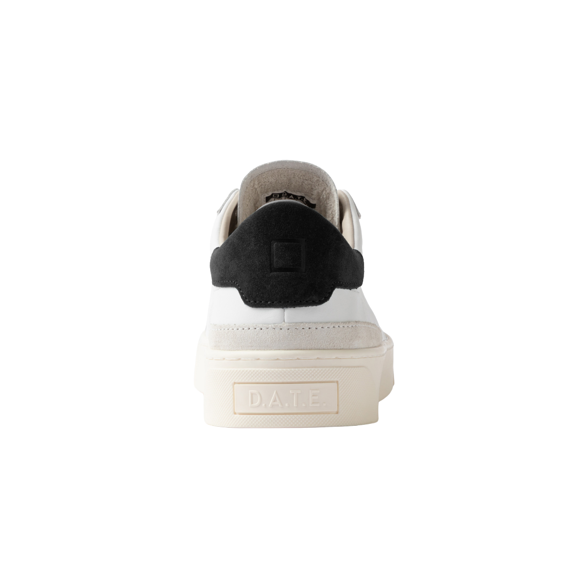 DATE Sneakers bassa in pelle SONICA CALF WHITE-BLACK