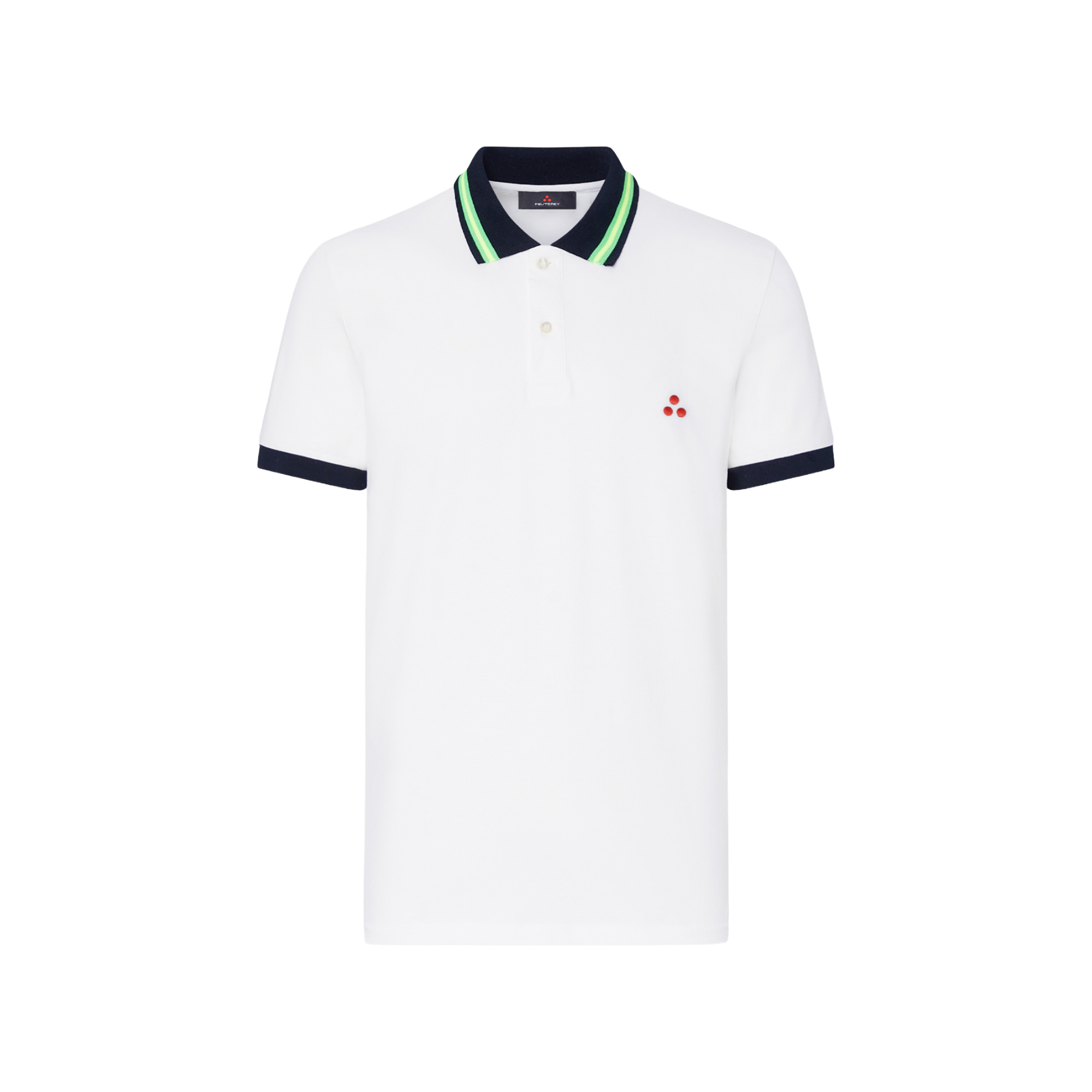 PEUTEREY Polo in piqué di cotone stretch con dettagli fluo PEU5803