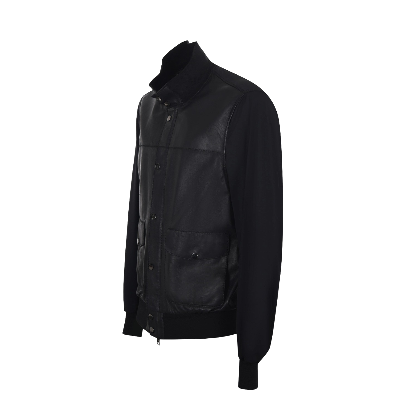 JACK LEATHER GIUBBOTTO IN PELLE E NYLON TITANO MIX