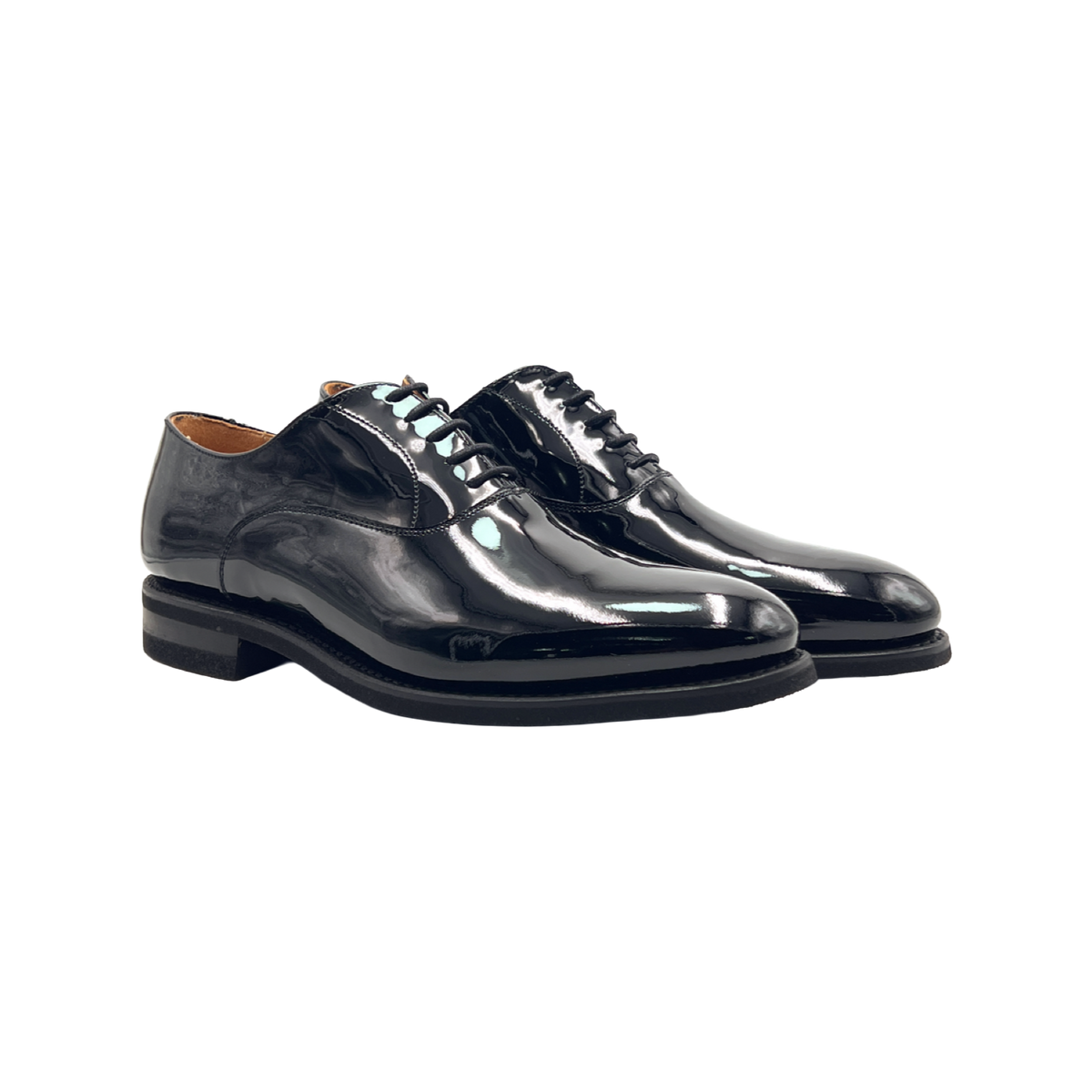BERWICK 1707 SCARPA OXFORD 3053 IN PELLE VERNICIATA