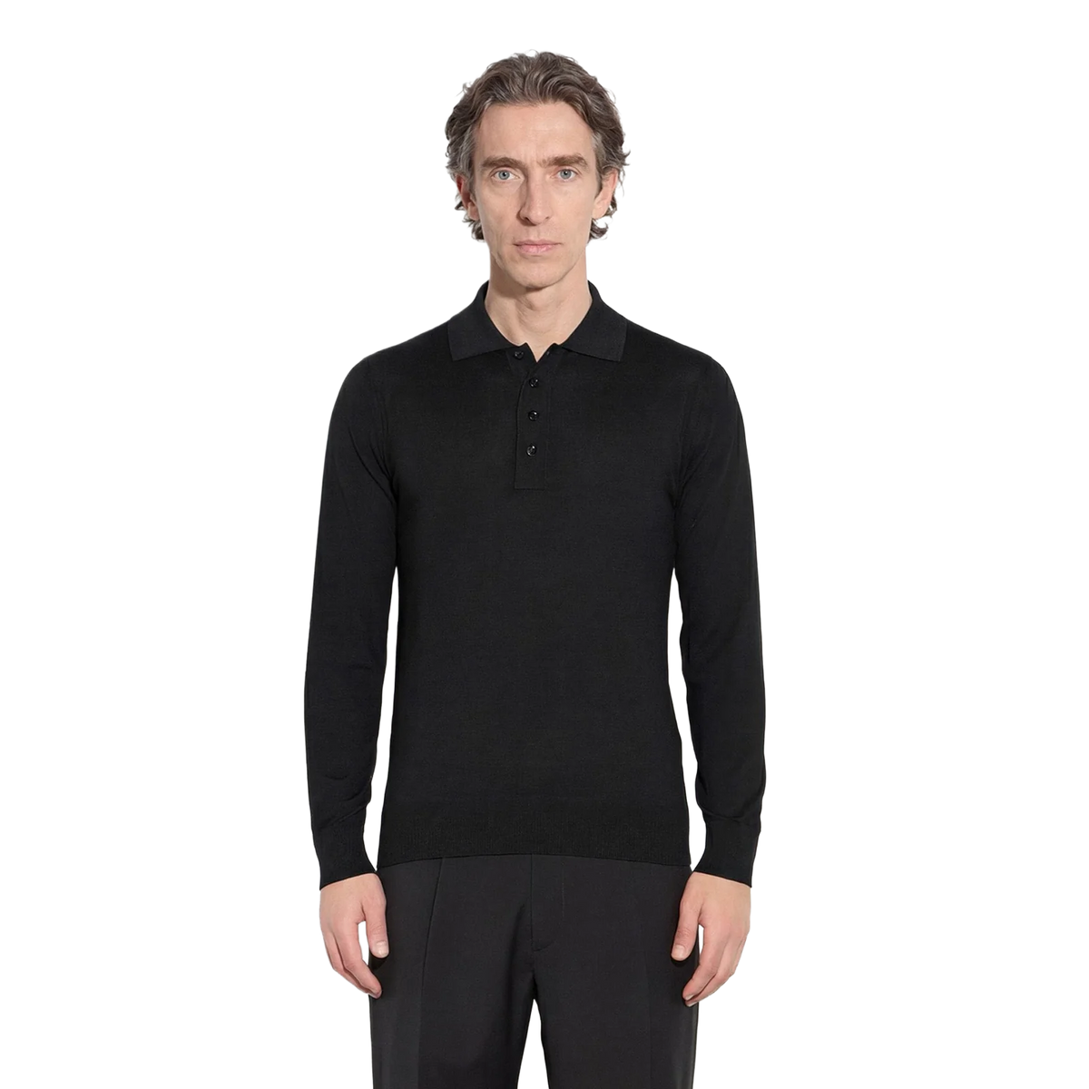 PAOLO PECORA POLO IN LANA MERINO EXTRAFINE A010