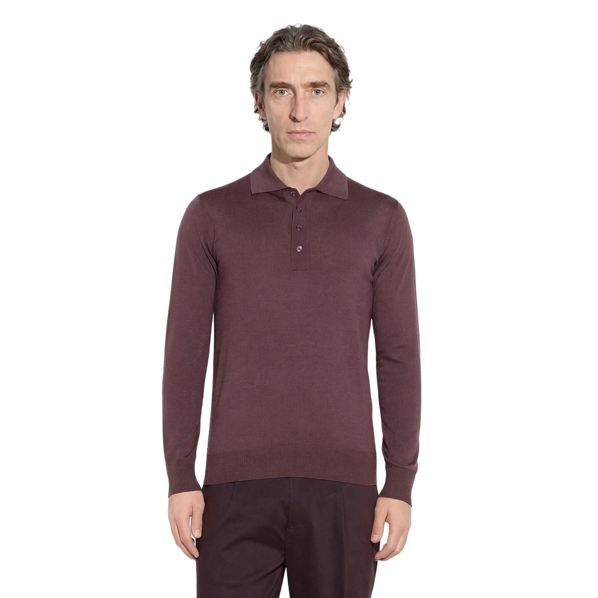 PAOLO PECORA POLO IN LANA MERINO EXTRAFINE A010