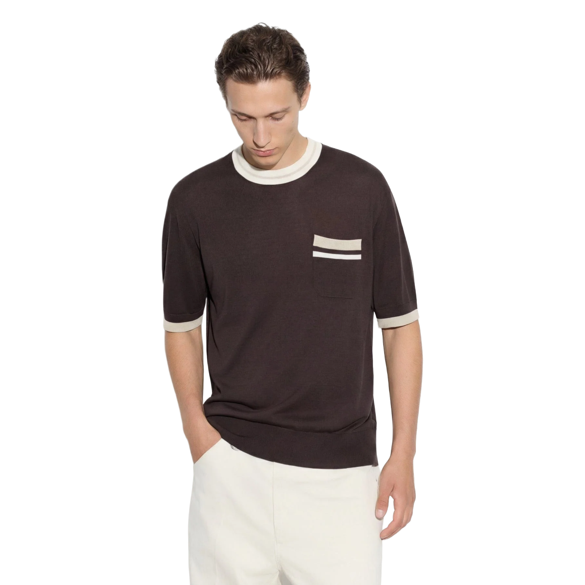 PAOLO PECORA Maglia Girocollo Loose Fit in Seta Cotone A032/F200
