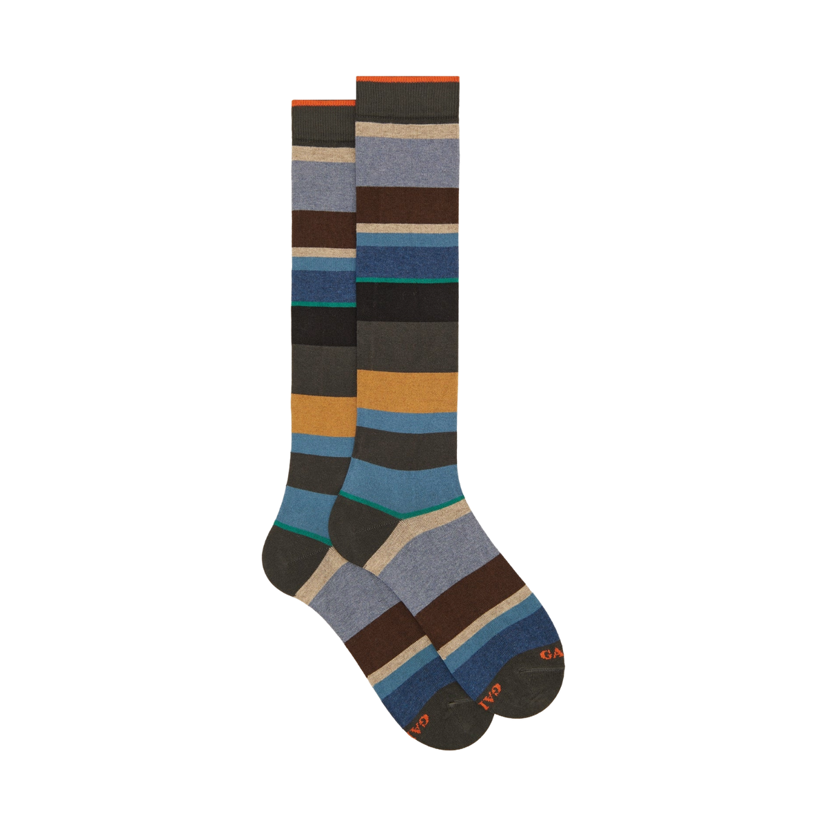 GALLO Calze lunghe cotone e cashmere righe multicolor macro AP102855