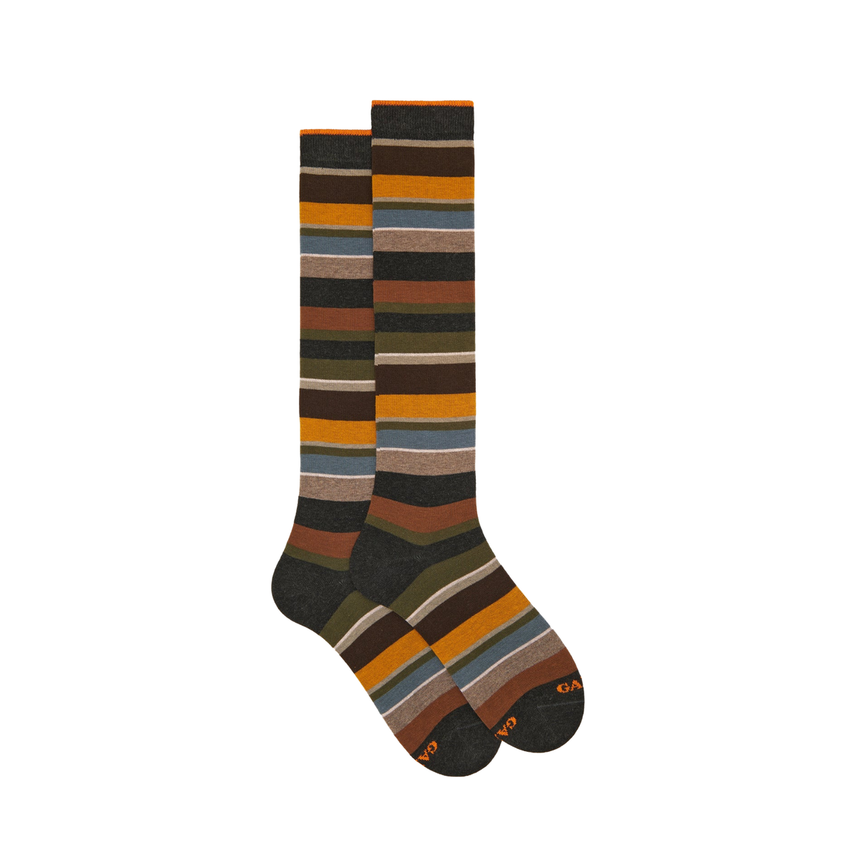 GALLO Calze lunghe in cotone righe multicolor AP103413
