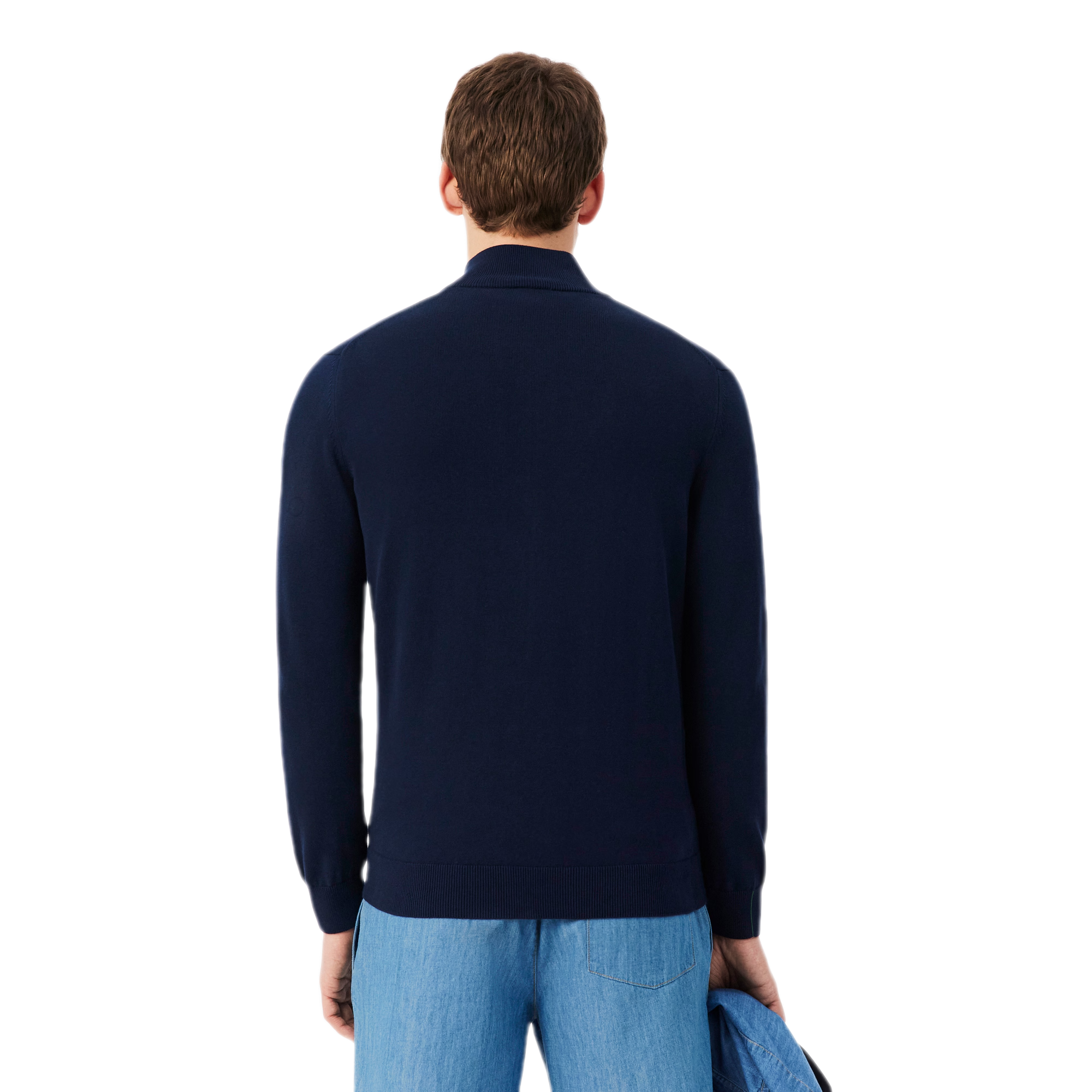 LACOSTE Pullover in cotone a collo alto con zip AH1957
