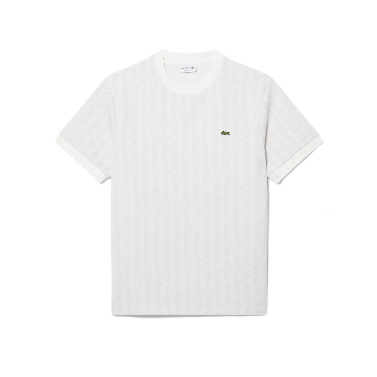 LACOSTE T-shirt slim fit con monogramma jacquard TH1197