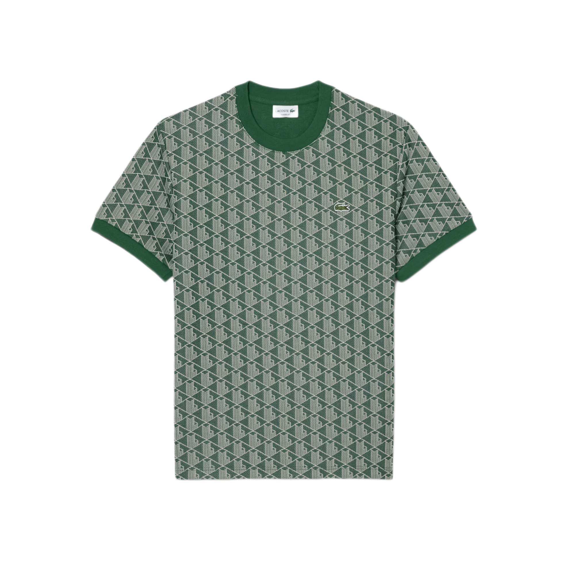 LACOSTE T-shirt slim fit con monogramma jacquard TH1197