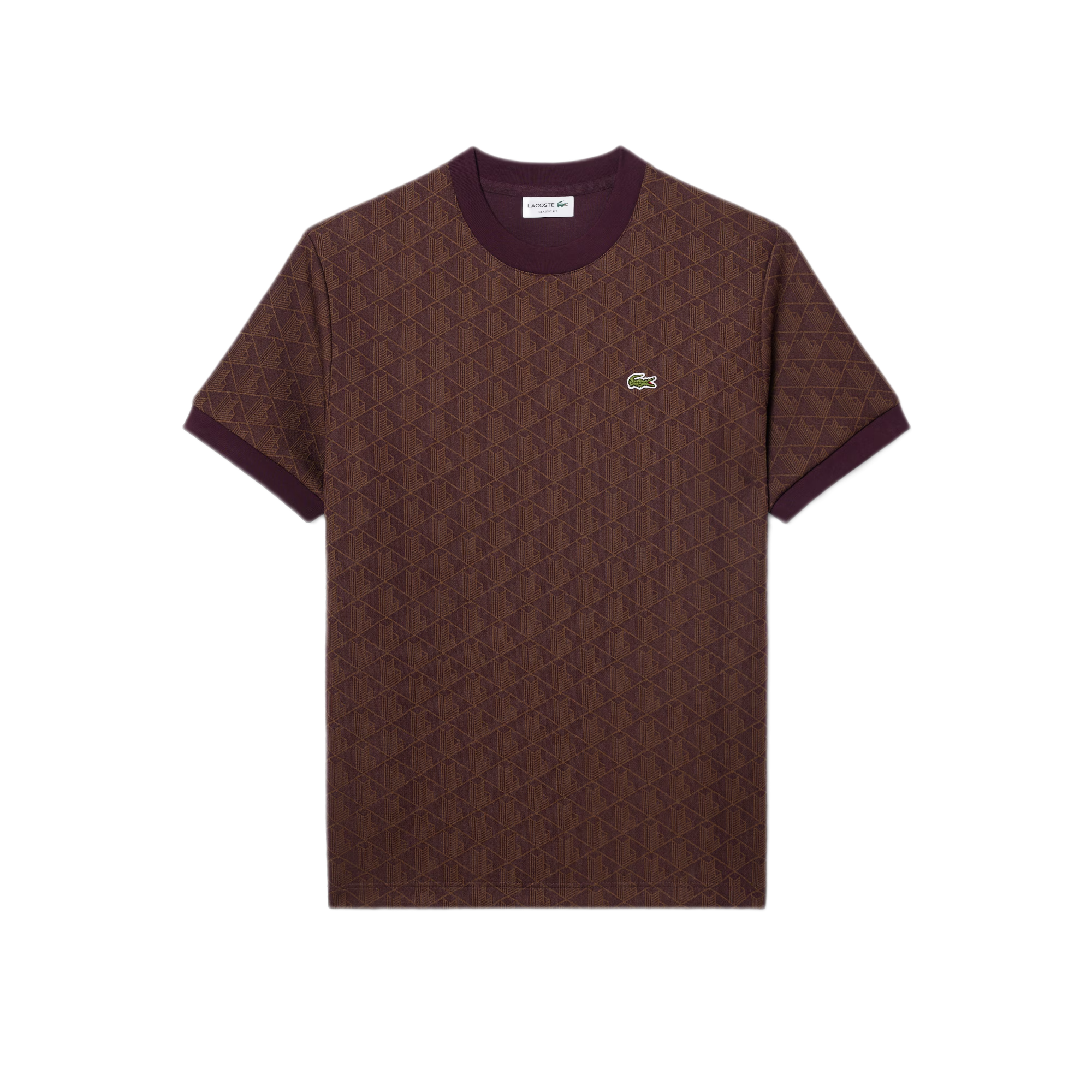 LACOSTE T-shirt slim fit con monogramma jacquard TH1197