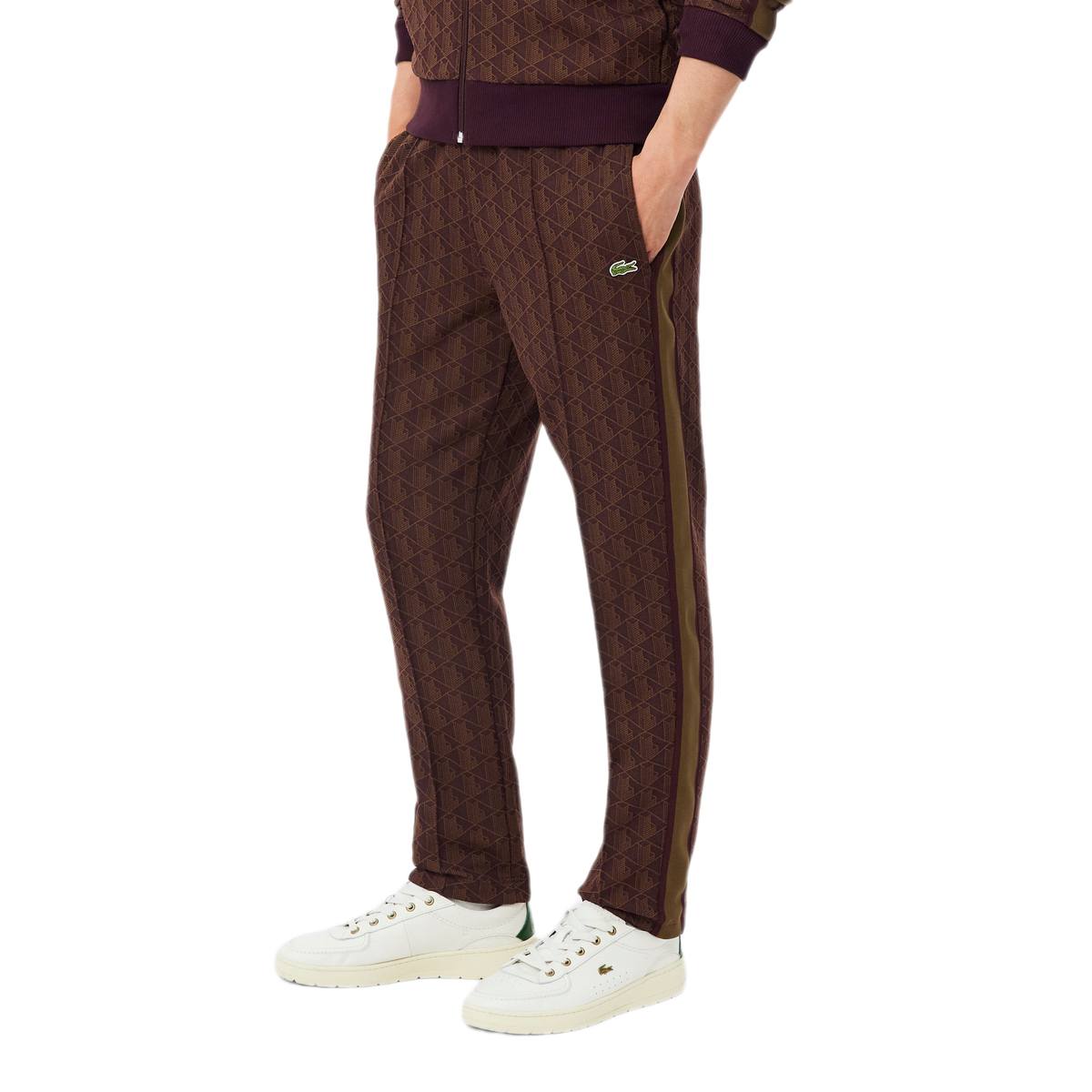 LACOSTE Pantaloni tuta in maglia jacquard con monogramma Paris XH1440