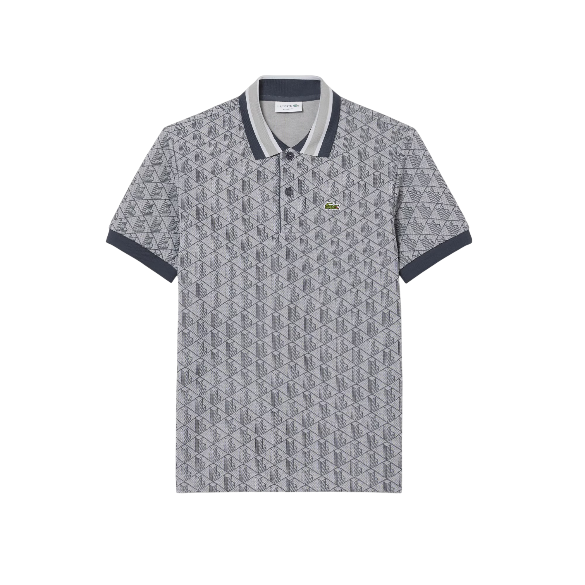 Lacoste Polo dal taglio classico in jacquard con monogramma DH1417