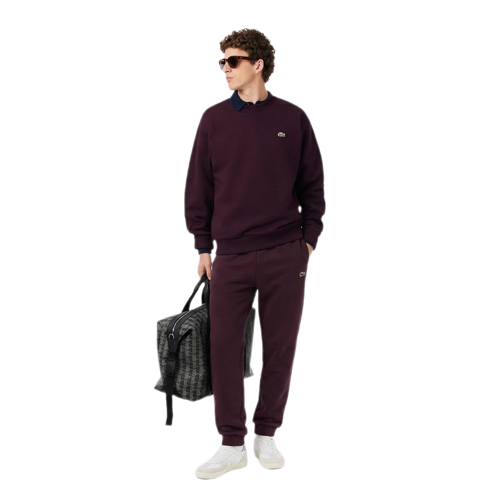 LACOSTE Tuta tapered fit in tessuto felpato Taglia 4