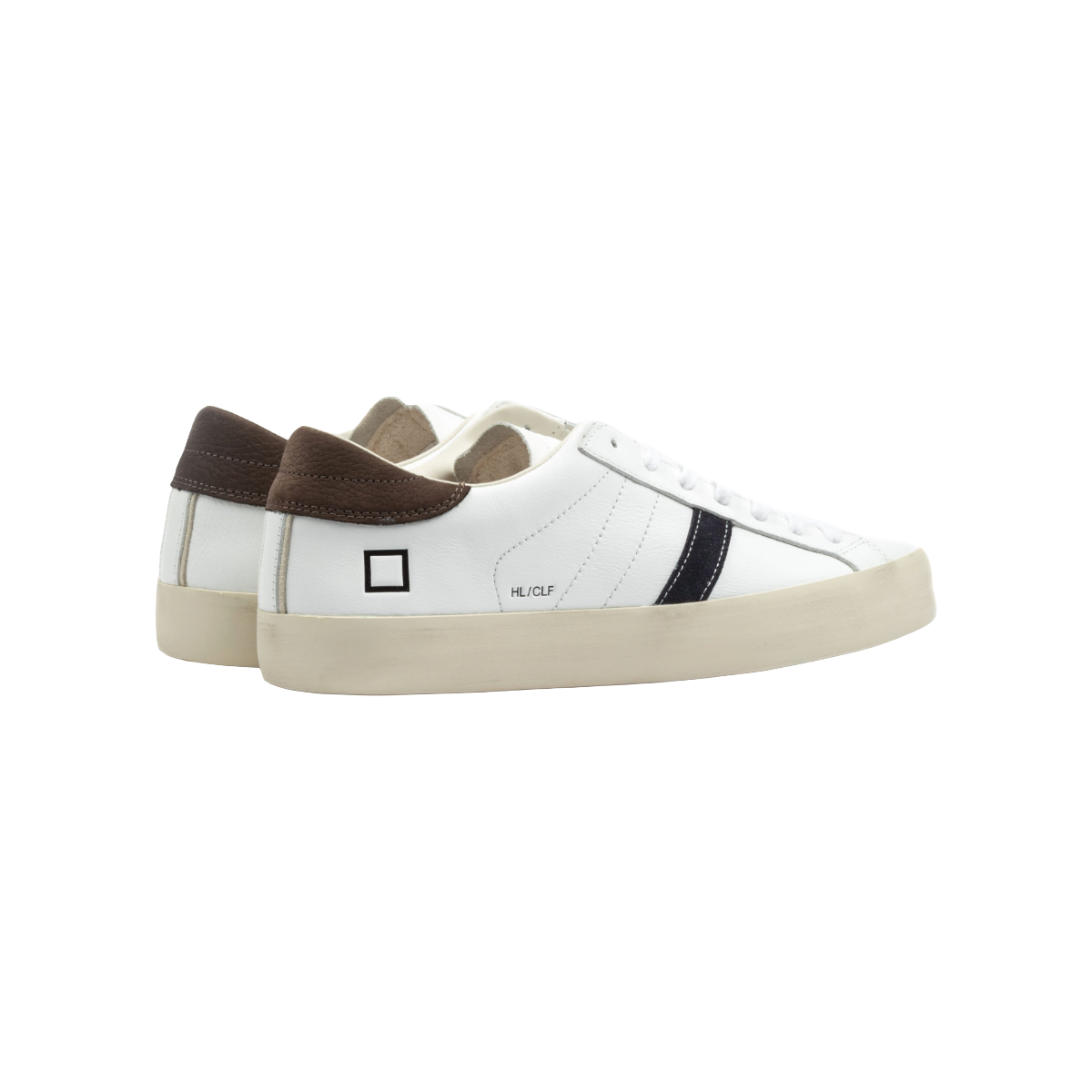 DATE SNEAKERS IN PELLE MODELLO HILL LOW CALF WHITE-BROWN