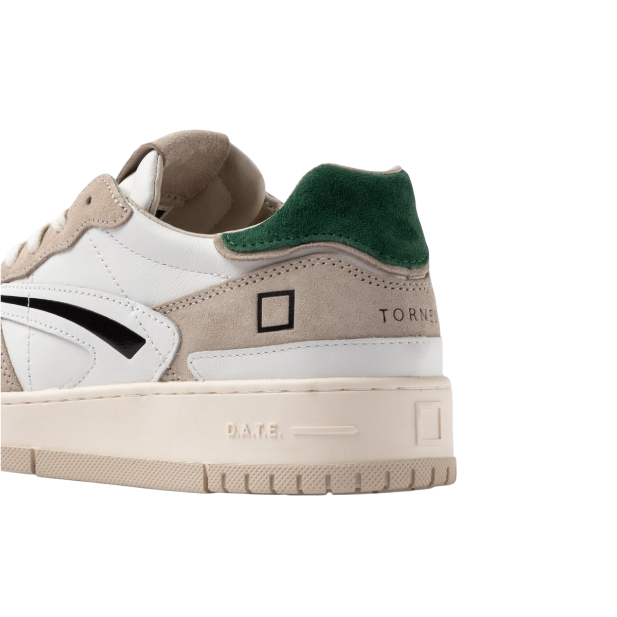 DATE SNEAKERS IN PELLE E SUEDE MODELLO TORNEO PURE CALF WHITE-GREEN