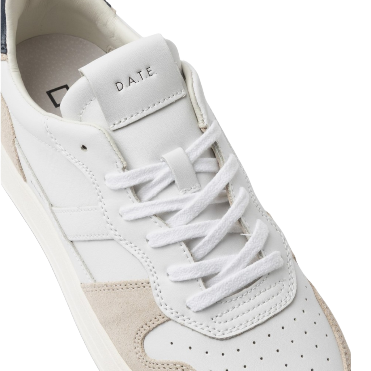 DATE SNEAKERS IN PELLE MODELLO COURT 2.0 BASIC WHITE-BLUE
