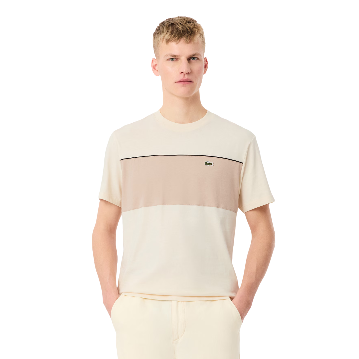 LACOSTE T-shirt in cotone color block TH0896