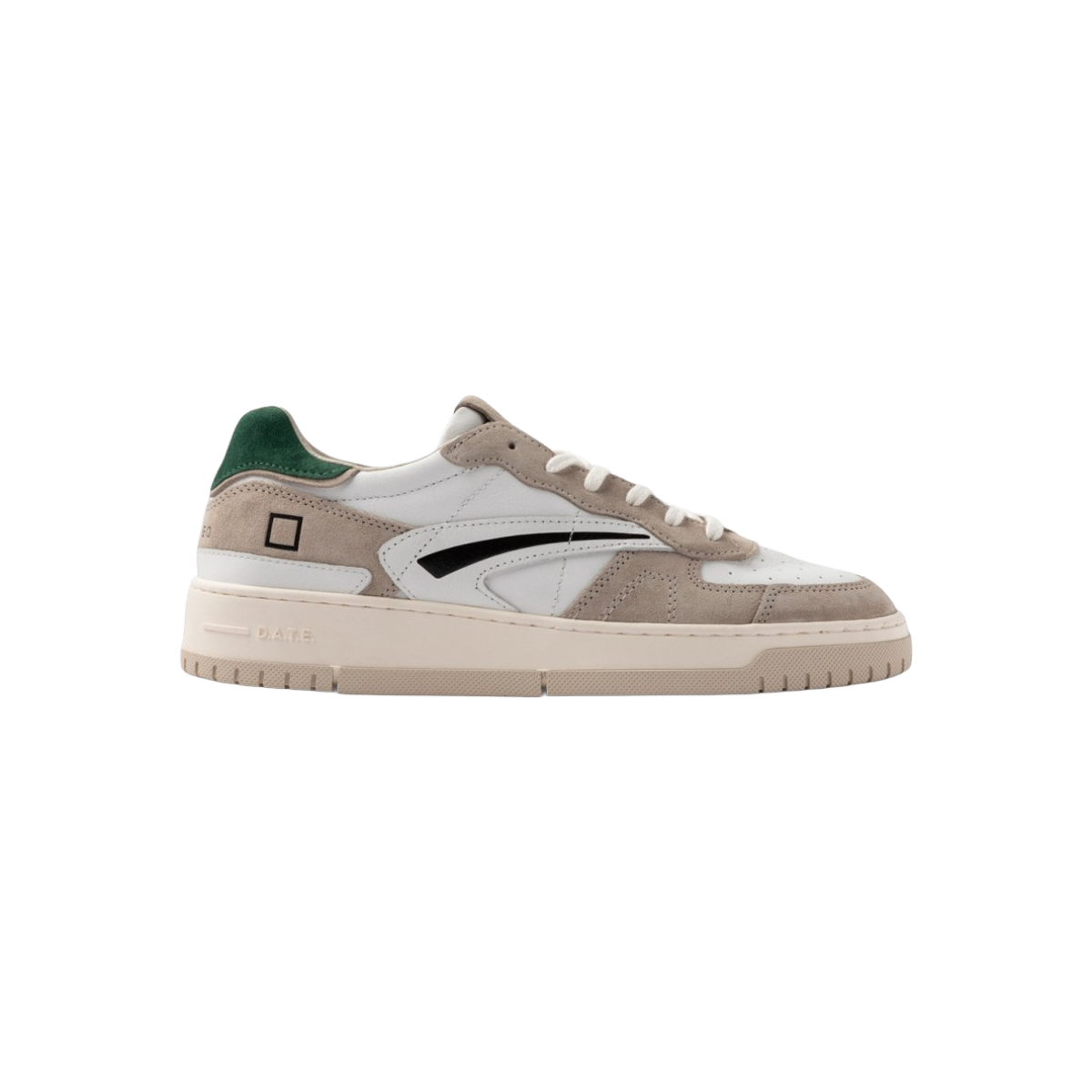 DATE SNEAKERS IN PELLE E SUEDE MODELLO TORNEO PURE CALF WHITE-GREEN