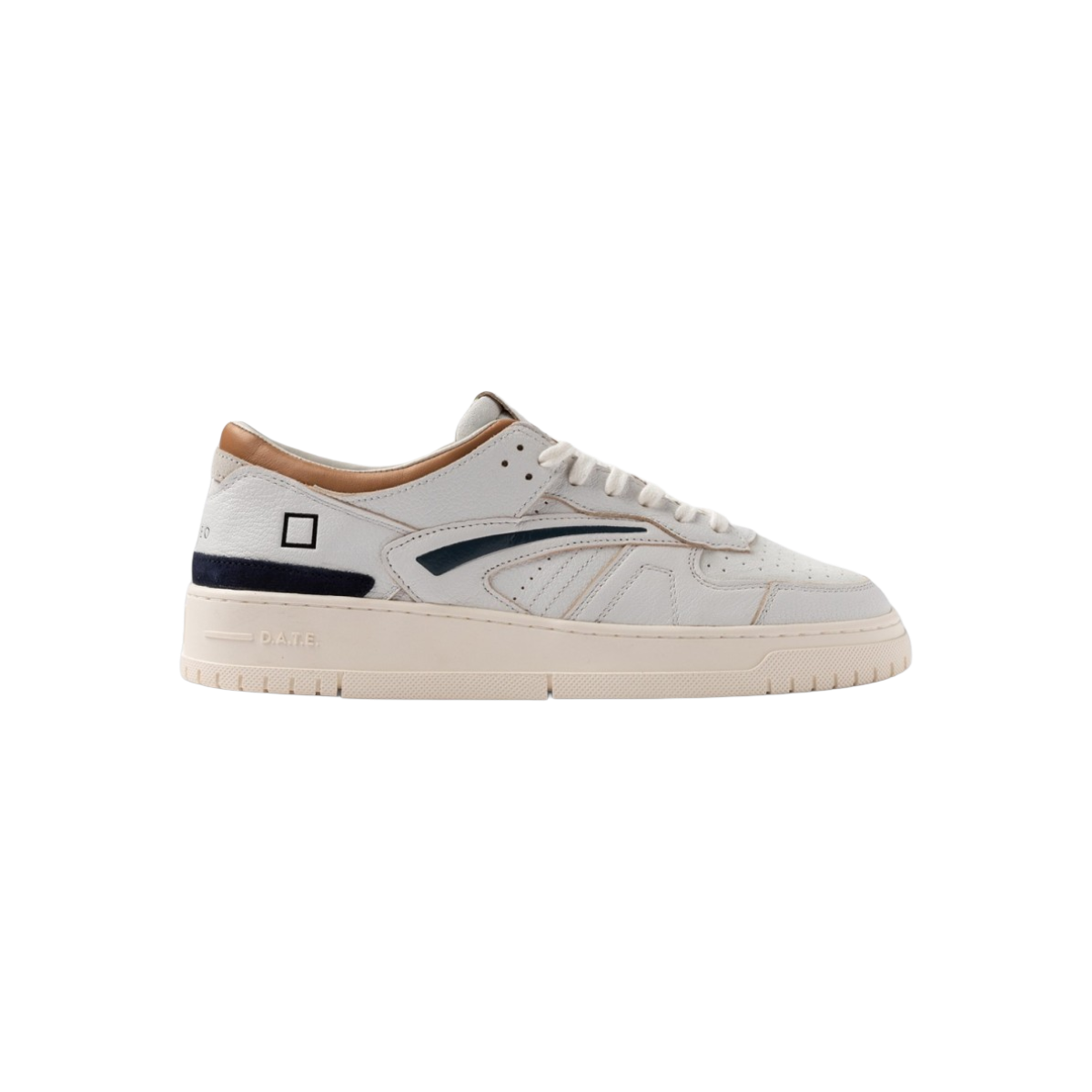 DATE SNEAKERS IN PELLE MARTELLATA MODELLO TORNEO COLORED WHITE-BLUE