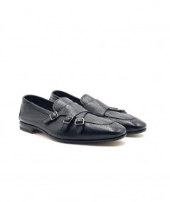 Mocassino in cervo con tre fibbie 75418.C.2