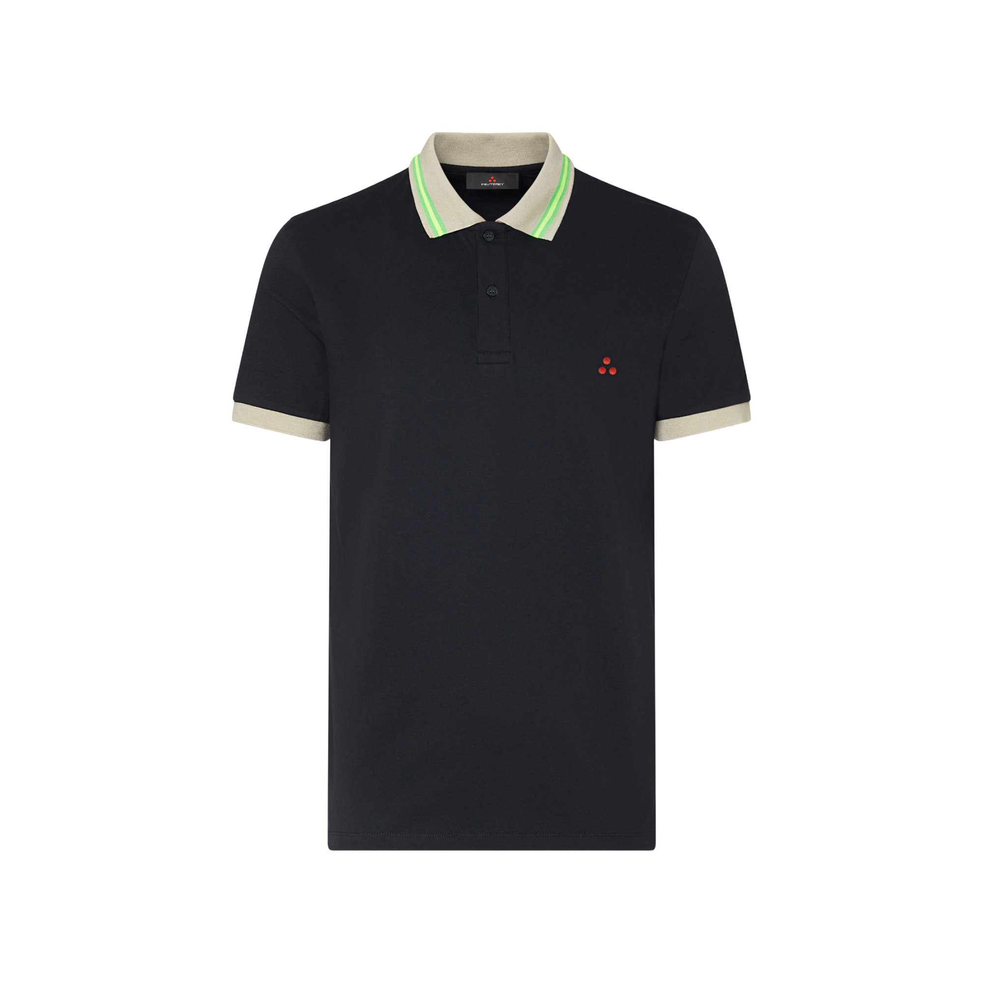 PEUTEREY Polo in piqué di cotone stretch con dettagli fluo PEU5803