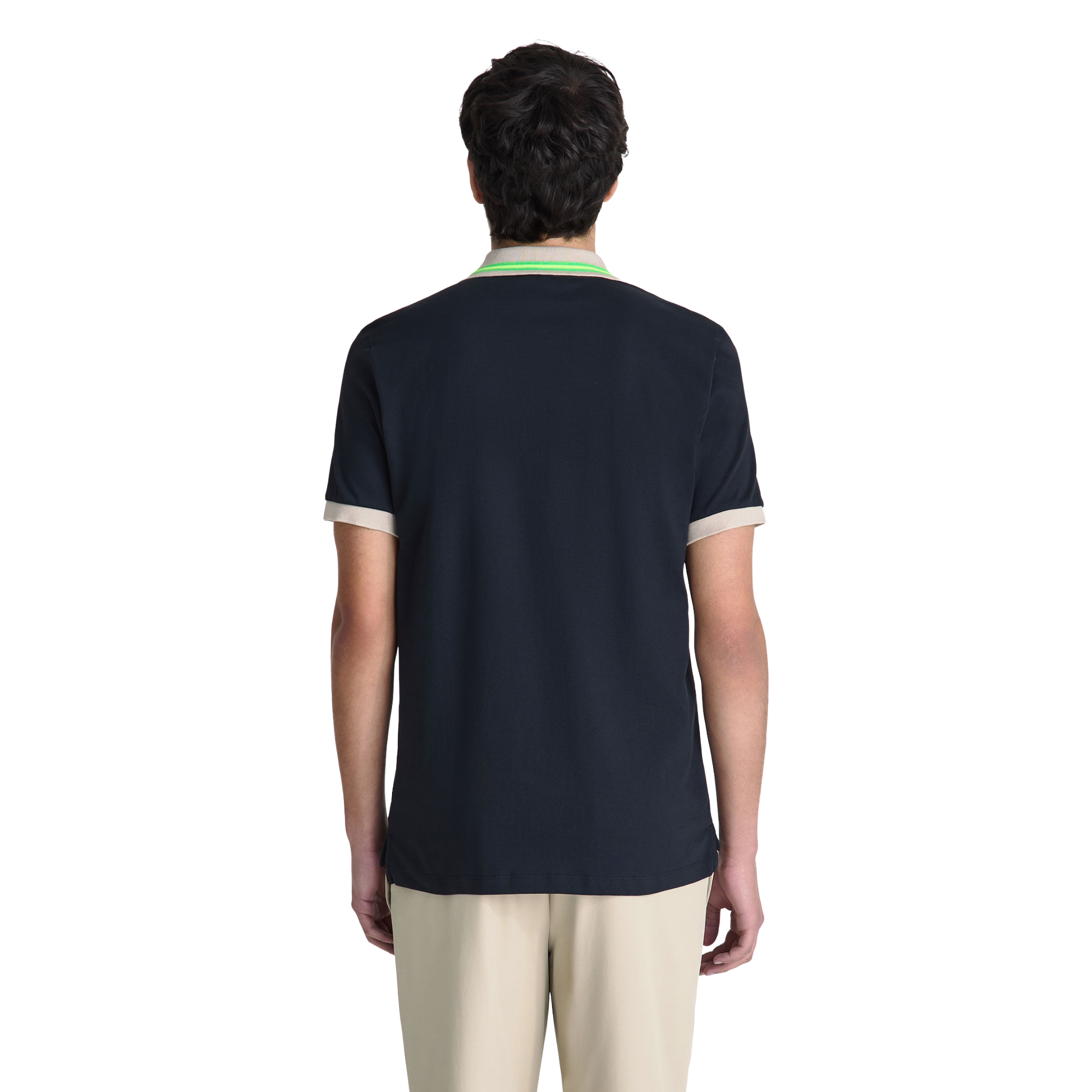 PEUTEREY Polo in piqué di cotone stretch con dettagli fluo PEU5803