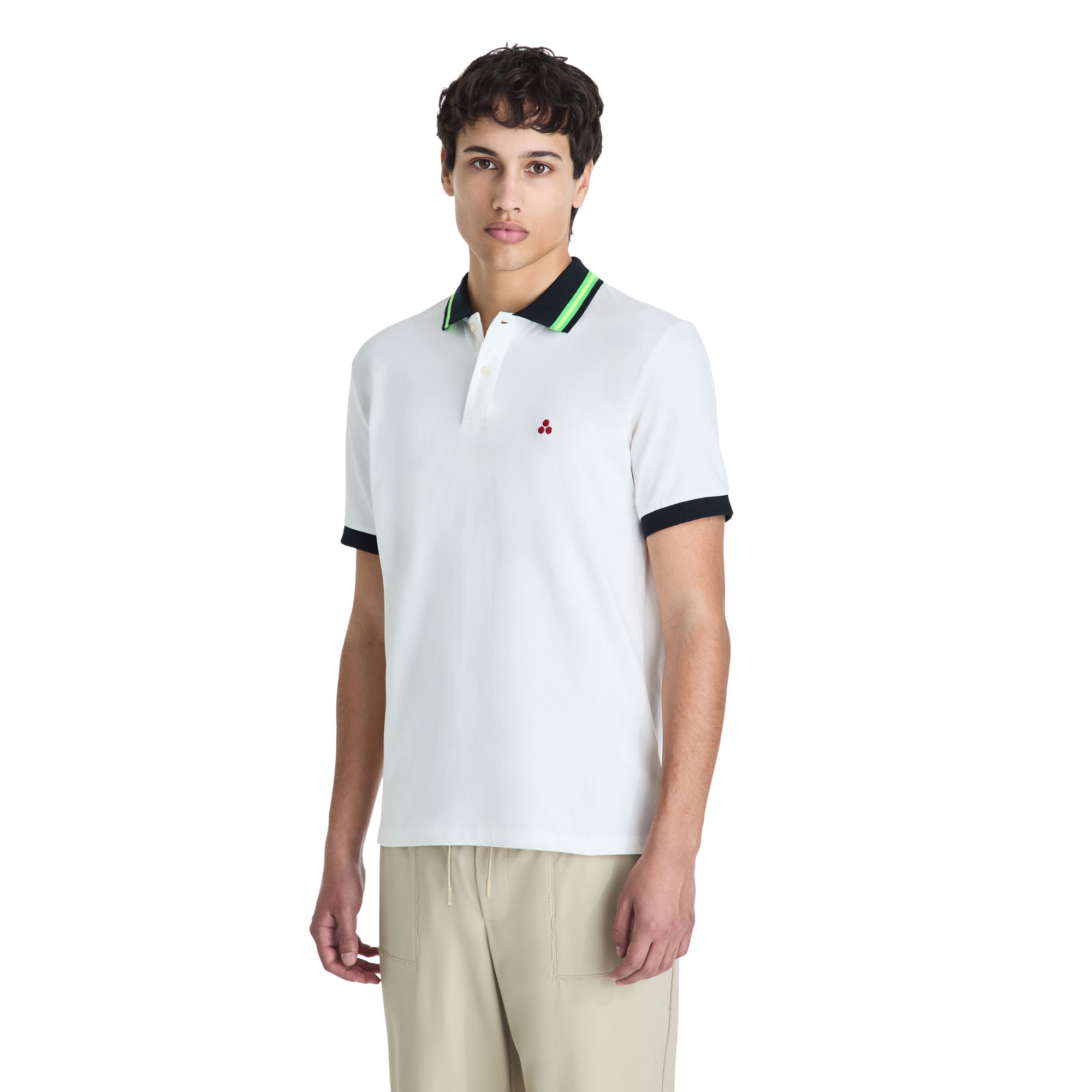 PEUTEREY Polo in piqué di cotone stretch con dettagli fluo PEU5803