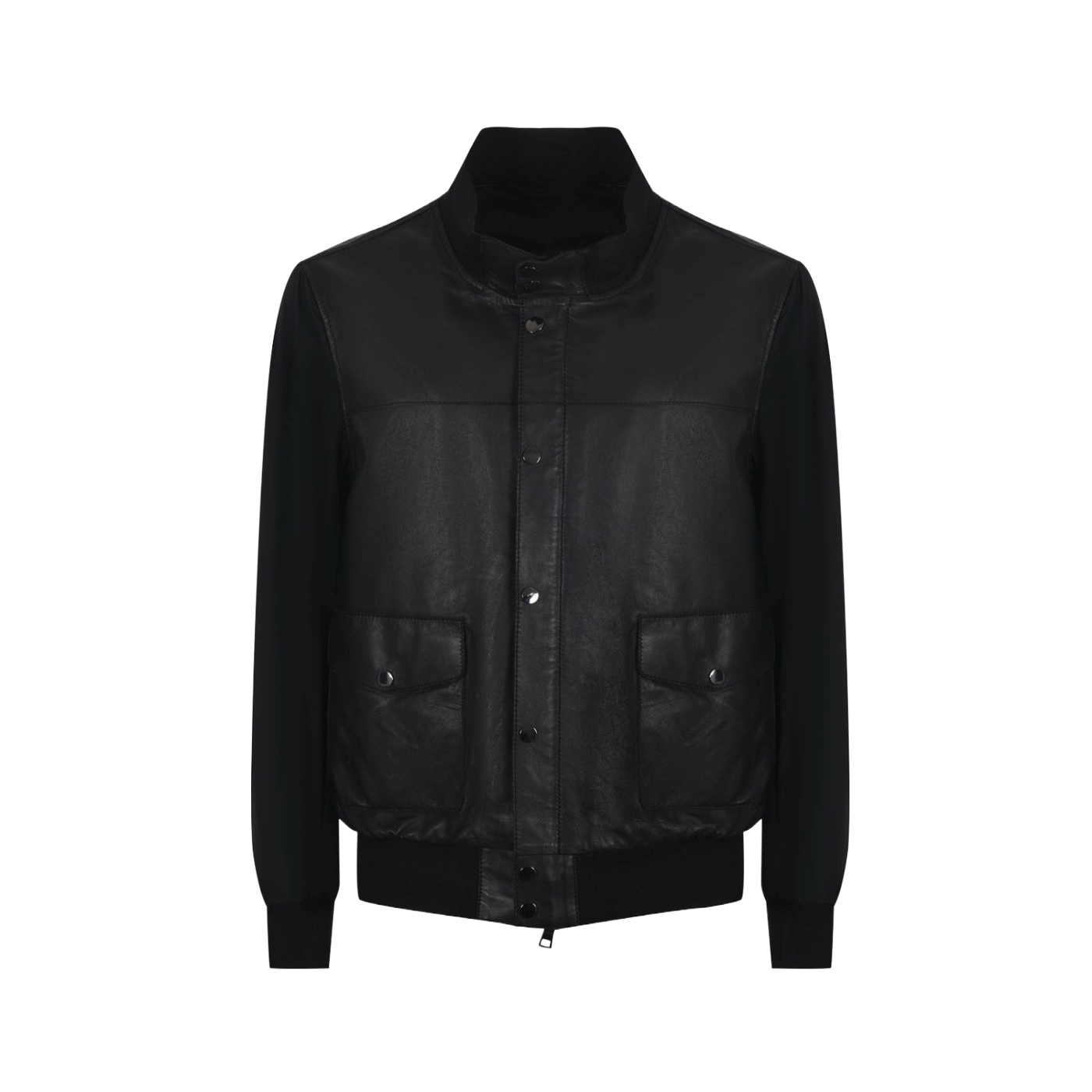 JACK LEATHER GIUBBOTTO IN PELLE E NYLON TITANO MIX