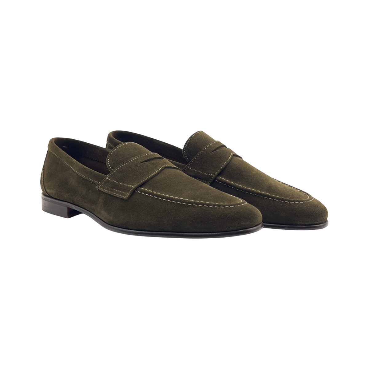 BERWICK 1707 SCARPA PENNY LOAFER 5720 IN CAMOSCIO