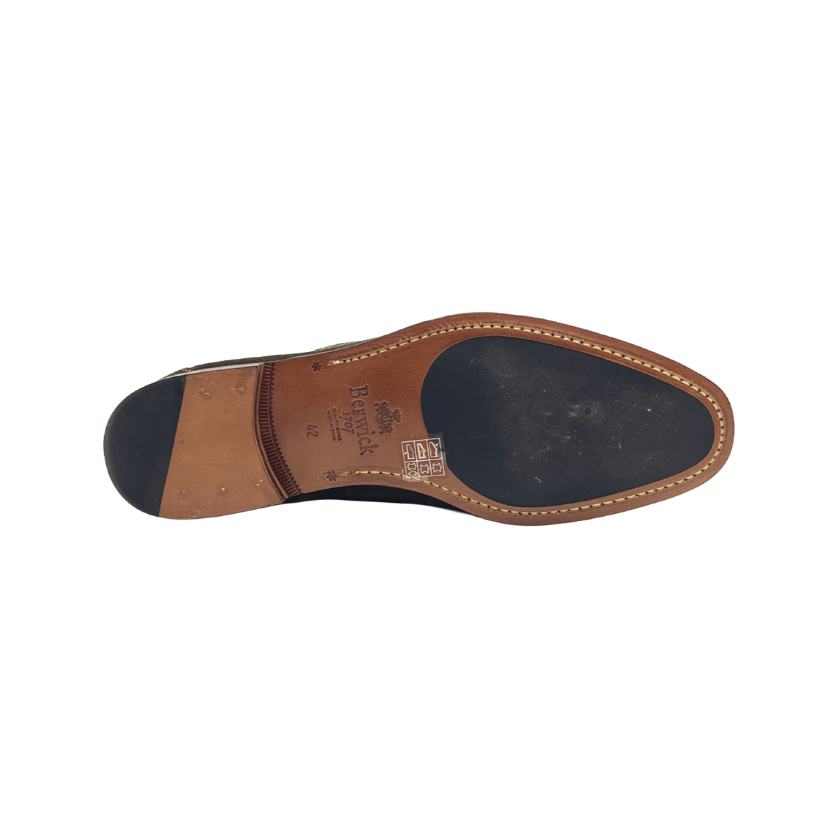 BERWICK 1707 SCARPA PENNY LOAFER 5720 IN CAMOSCIO