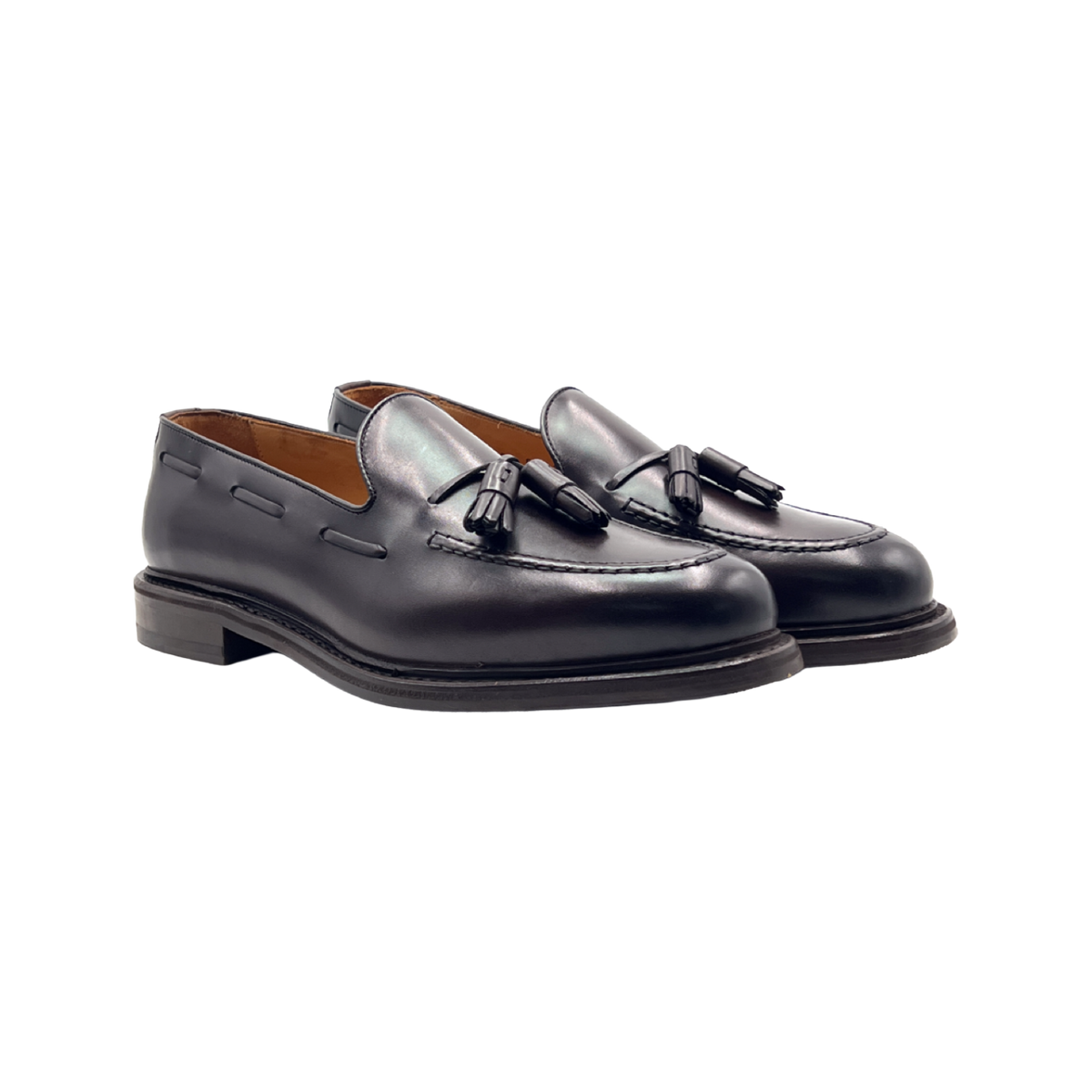 BERWICK 1707 MOCASSINO TASSEL LOAFER 8491 IN PELLE SPAZZOLATA