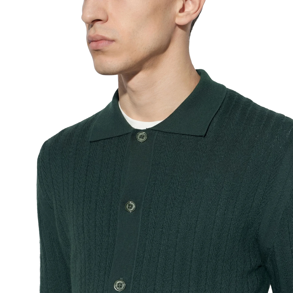 PAOLO PECORA MAGLIA IN LANA MERINO LAVORAZIONE CHEVRON A040