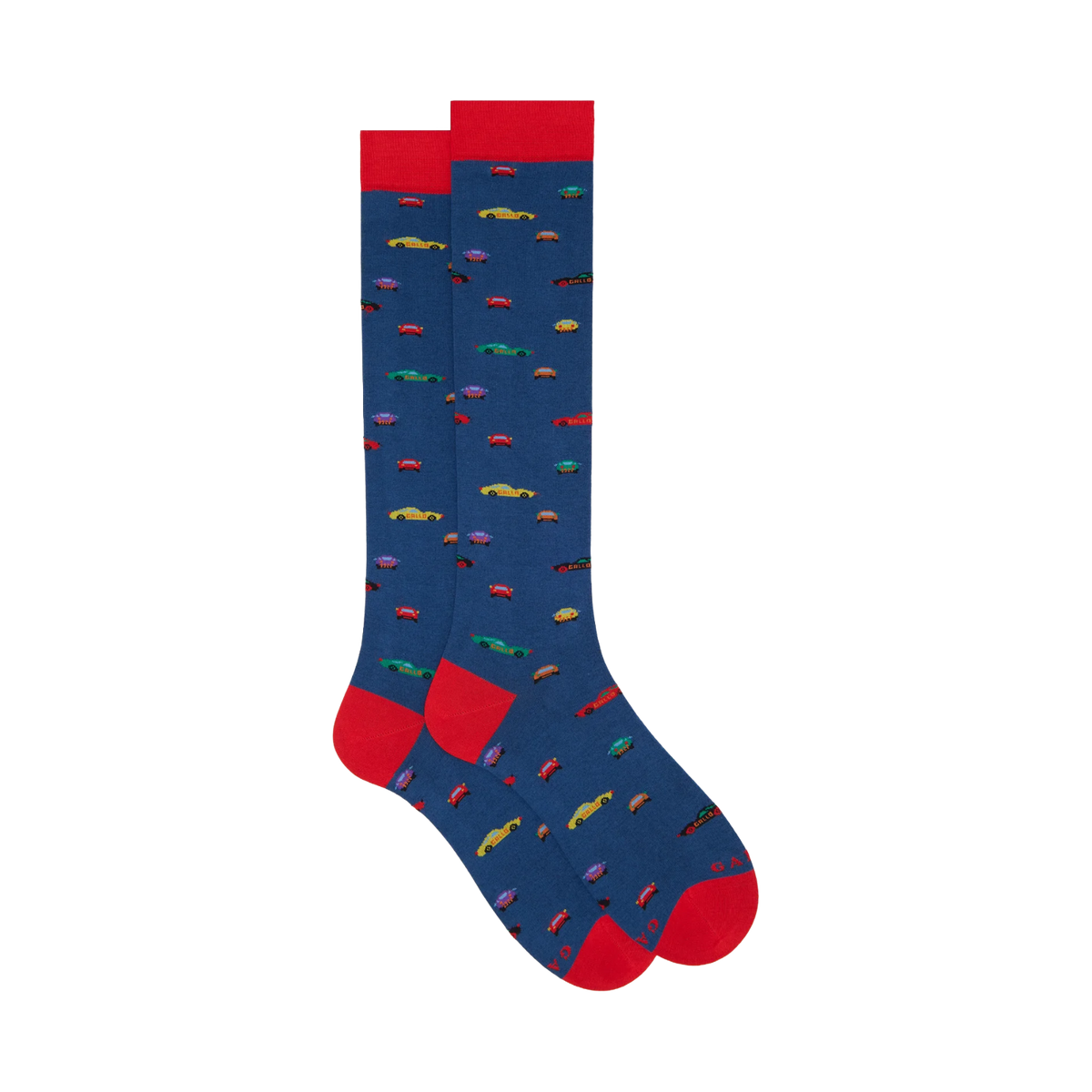 GALLO Calze lunghe cotone leggero fantasia macchinine AP517183