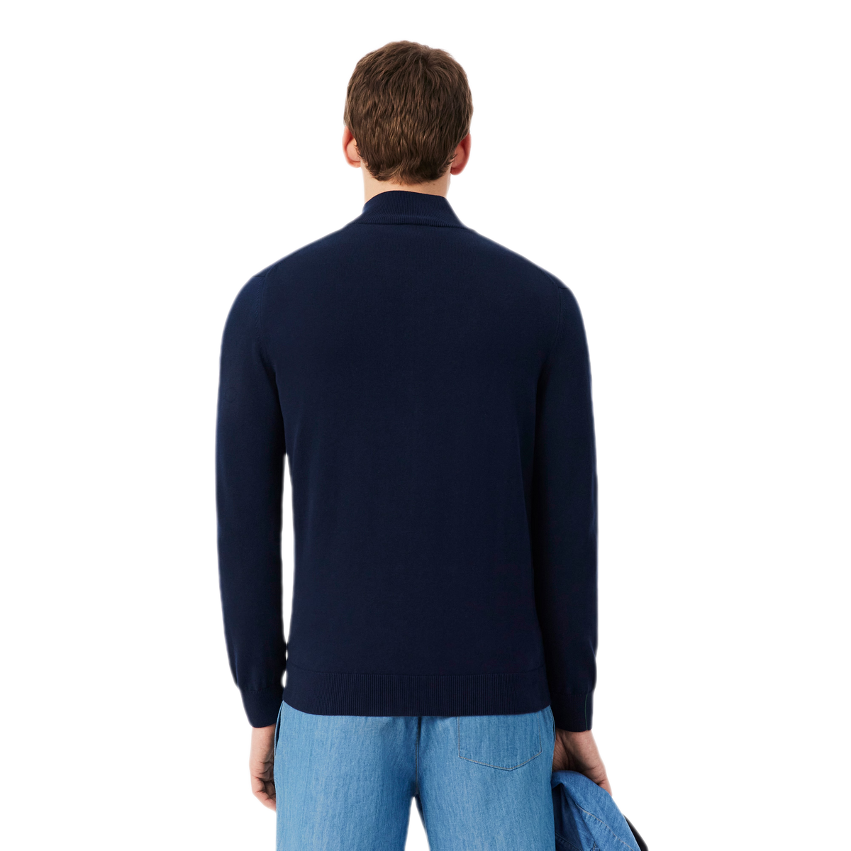 LACOSTE Pullover in cotone a collo alto con zip AH1957