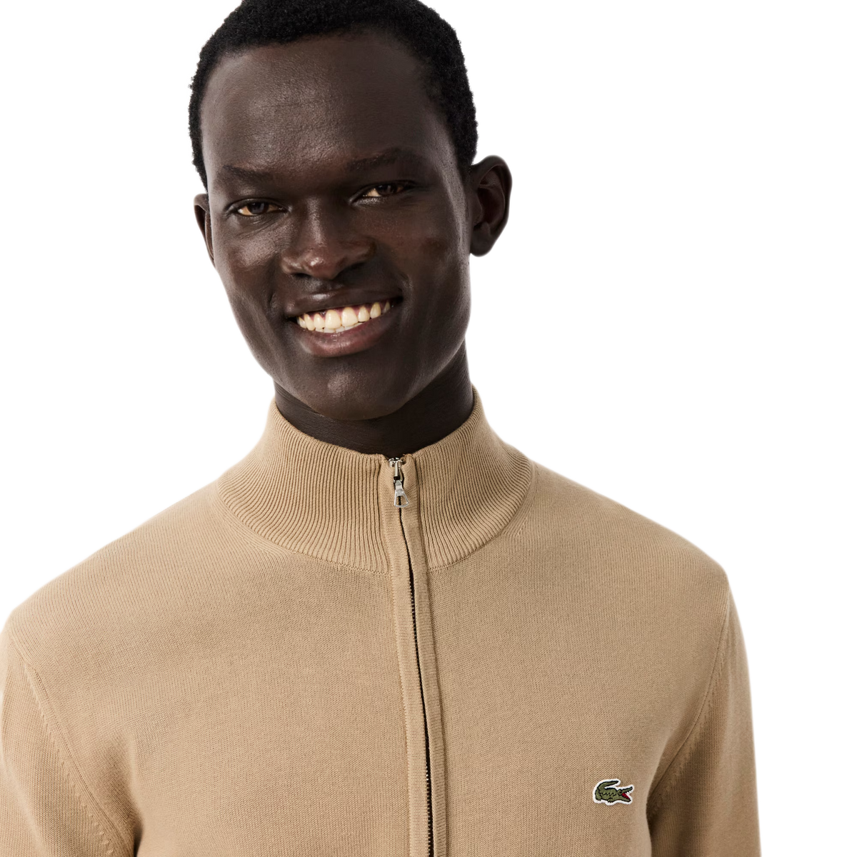 LACOSTE Pullover in cotone a collo alto con zip AH1957