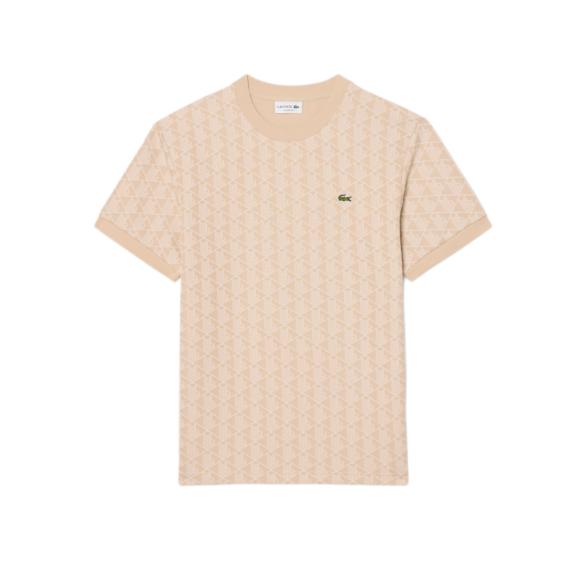 LACOSTE T-shirt slim fit con monogramma jacquard TH1197