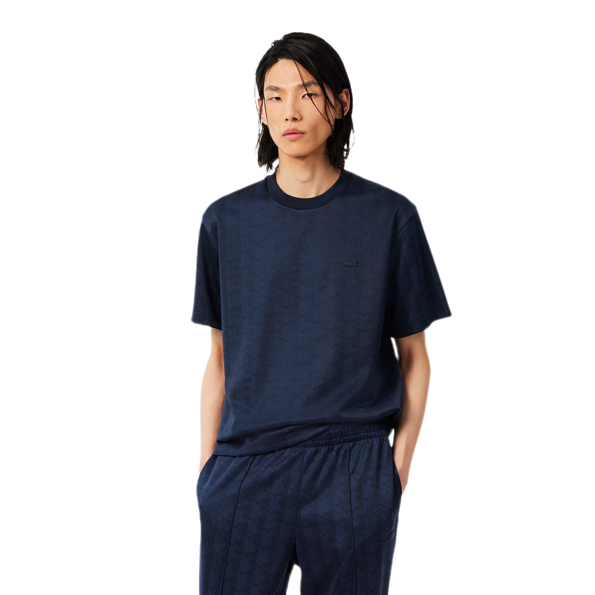 LACOSTE T-shirt jacquard con monogramma TH1985
