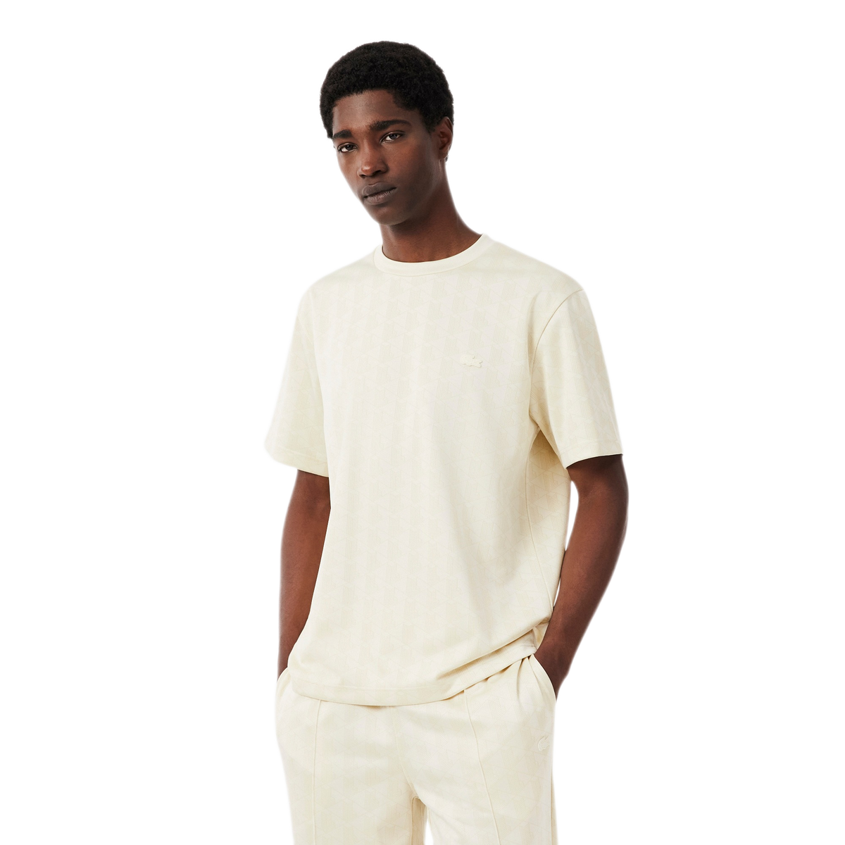 LACOSTE T-shirt jacquard con monogramma TH1985