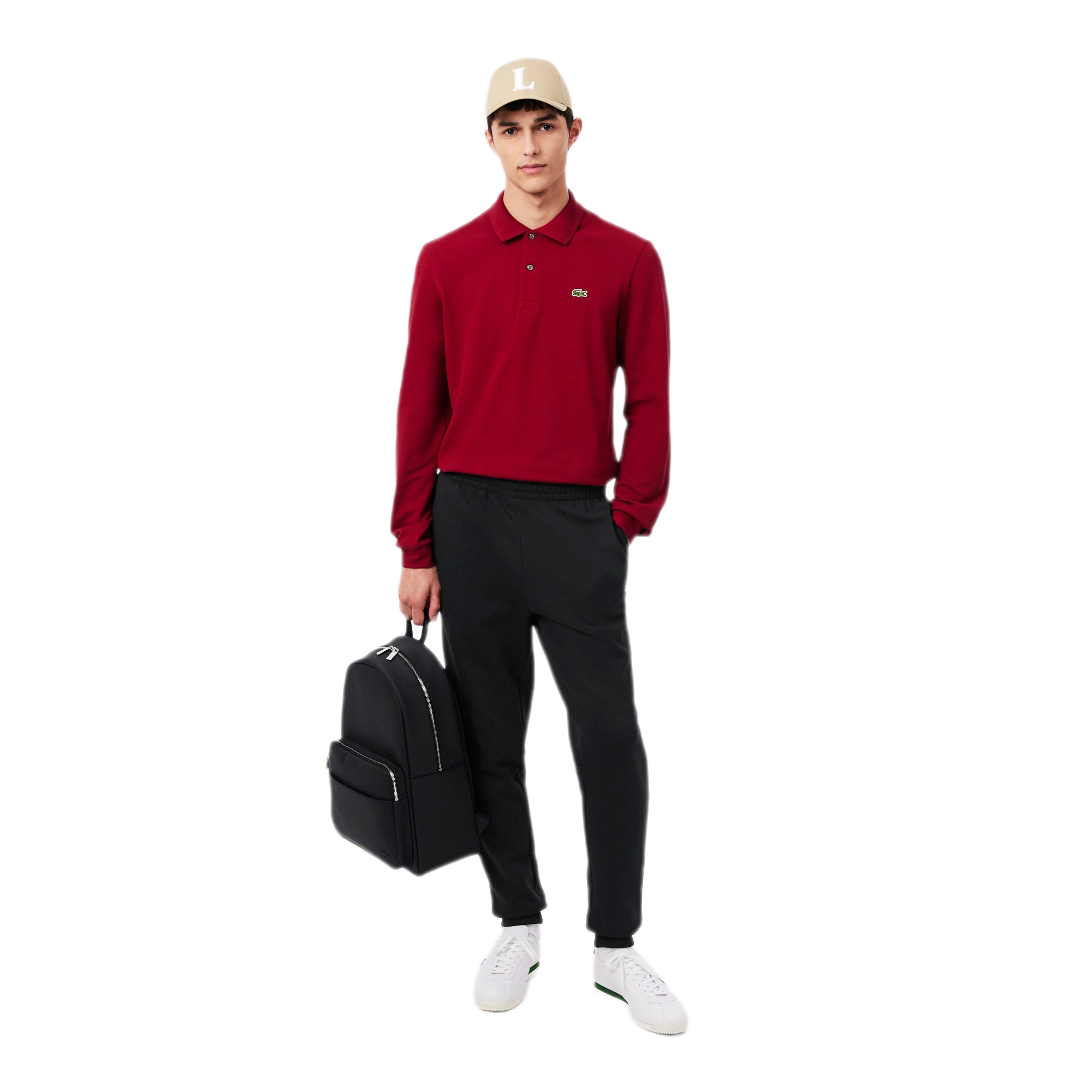 LACOSTE Pantaloni della tuta tapered fit in tessuto felpato XH8869