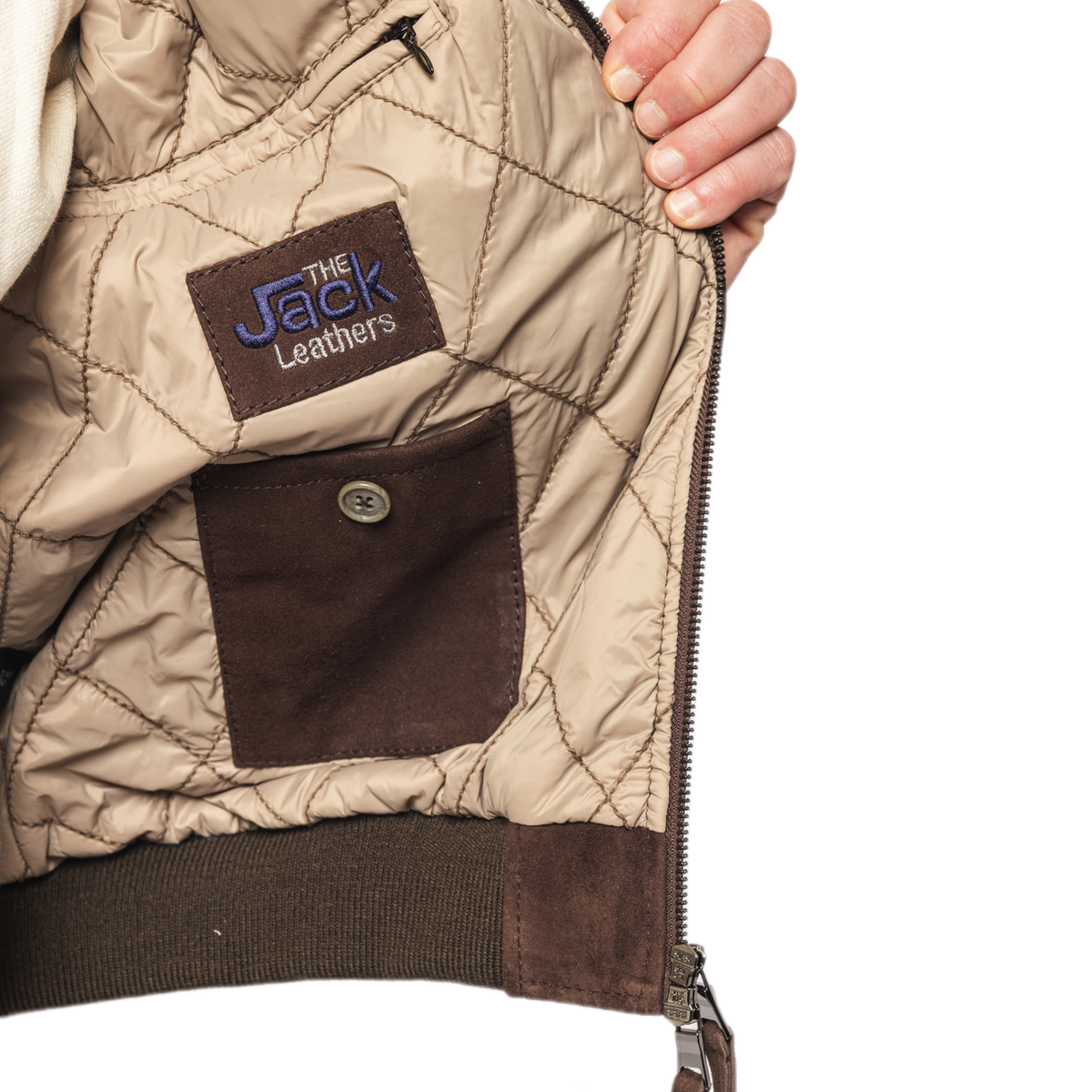 THE JACK LEATHERS GIUBBOTTO IN PELLE E TESSUTO DANTE WOOL