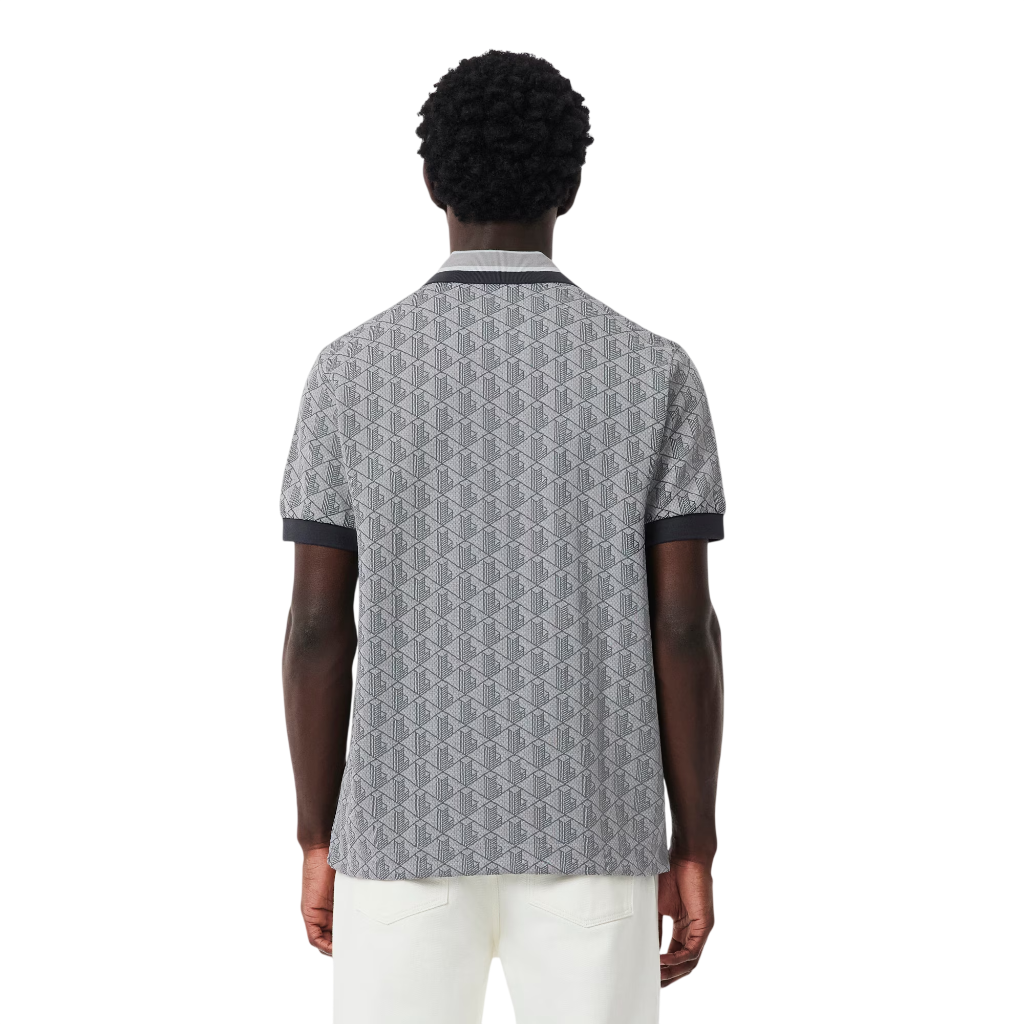 Lacoste Polo dal taglio classico in jacquard con monogramma DH1417
