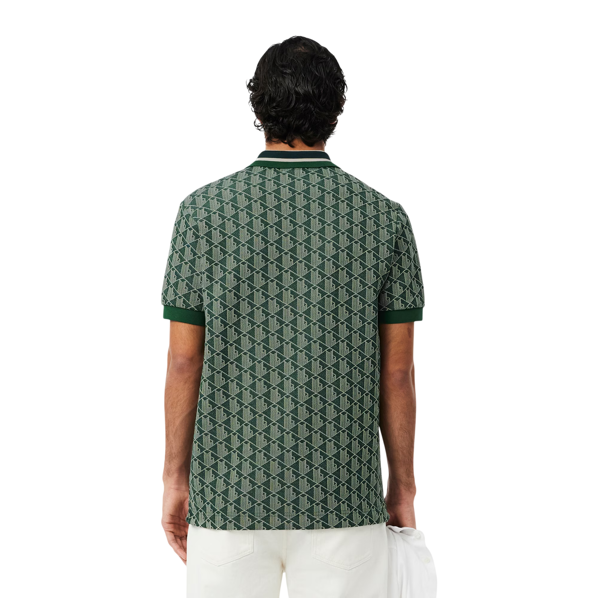 Lacoste Polo dal taglio classico in jacquard con monogramma DH1417