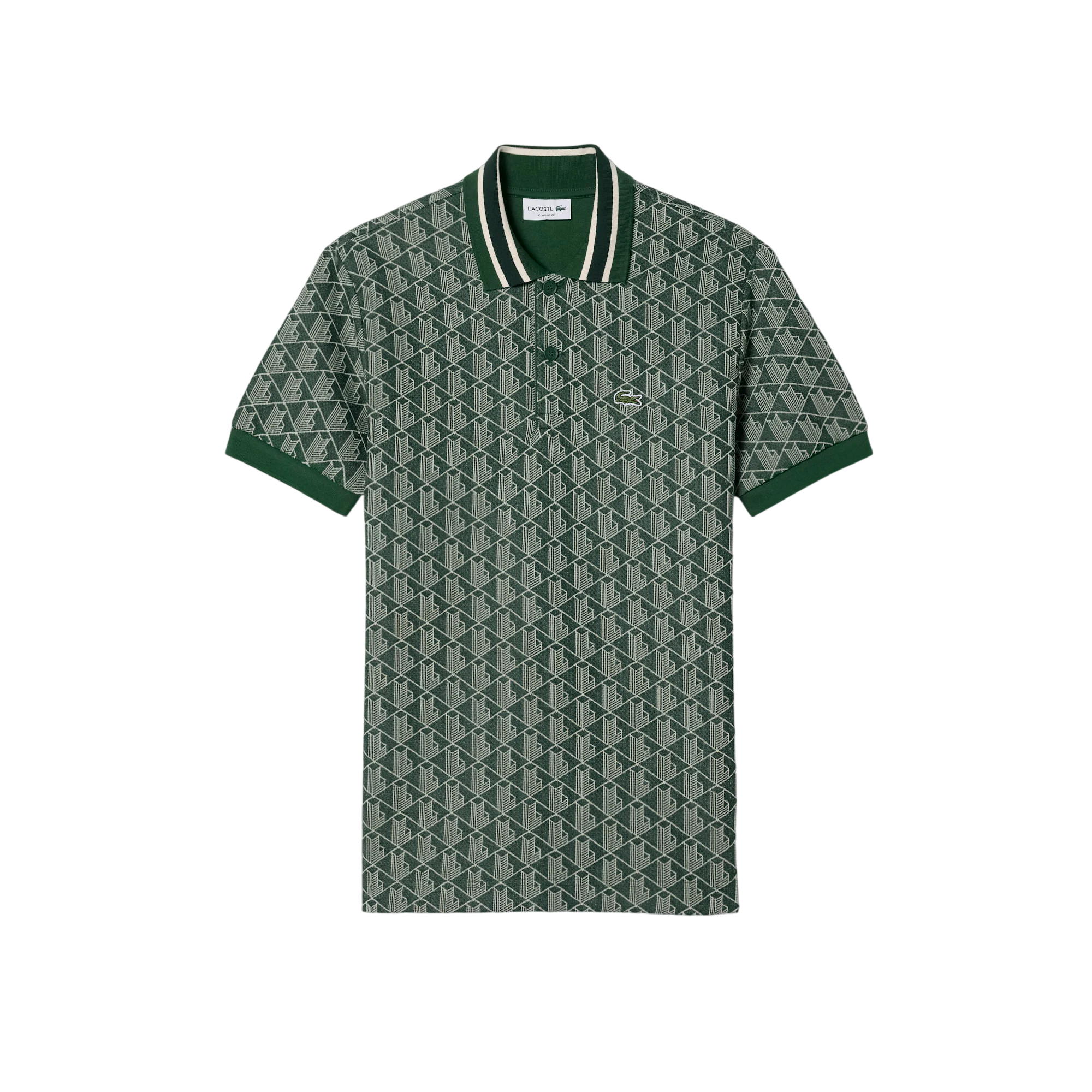 Lacoste Polo dal taglio classico in jacquard con monogramma DH1417