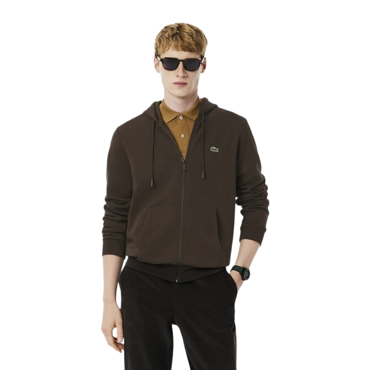 LACOSTE Felpa con cappuccio in cotone con zip SH9626