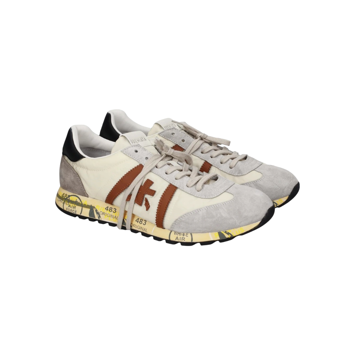 Premiata Sneakers uomo in tessuto e suede Lucy 8189 beige