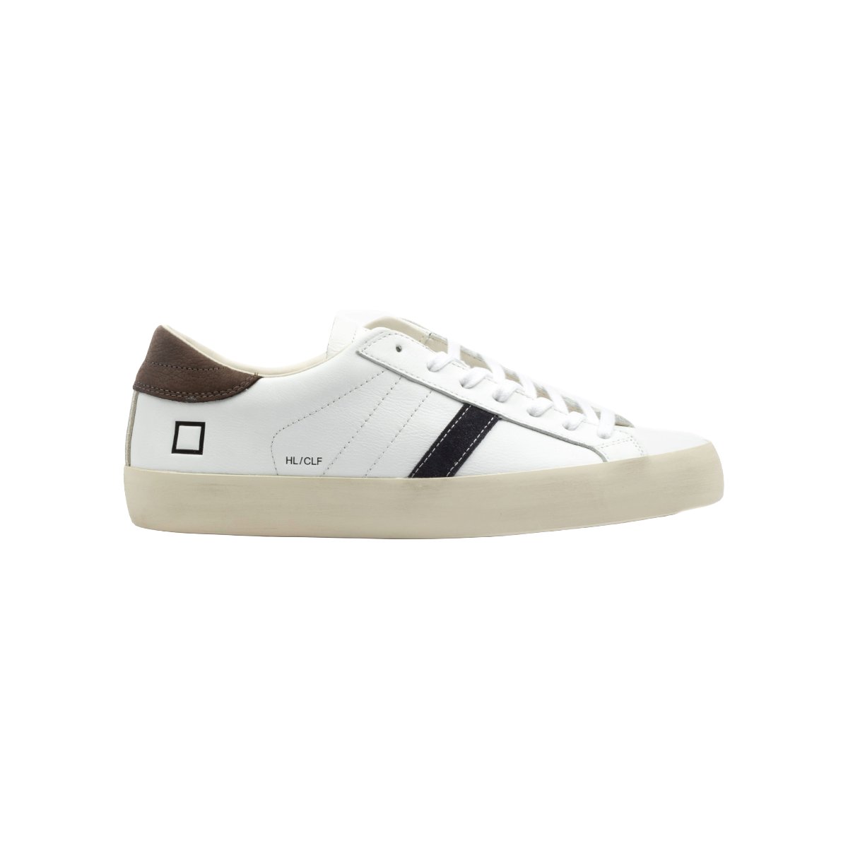 DATE SNEAKERS IN PELLE MODELLO HILL LOW CALF WHITE-BROWN