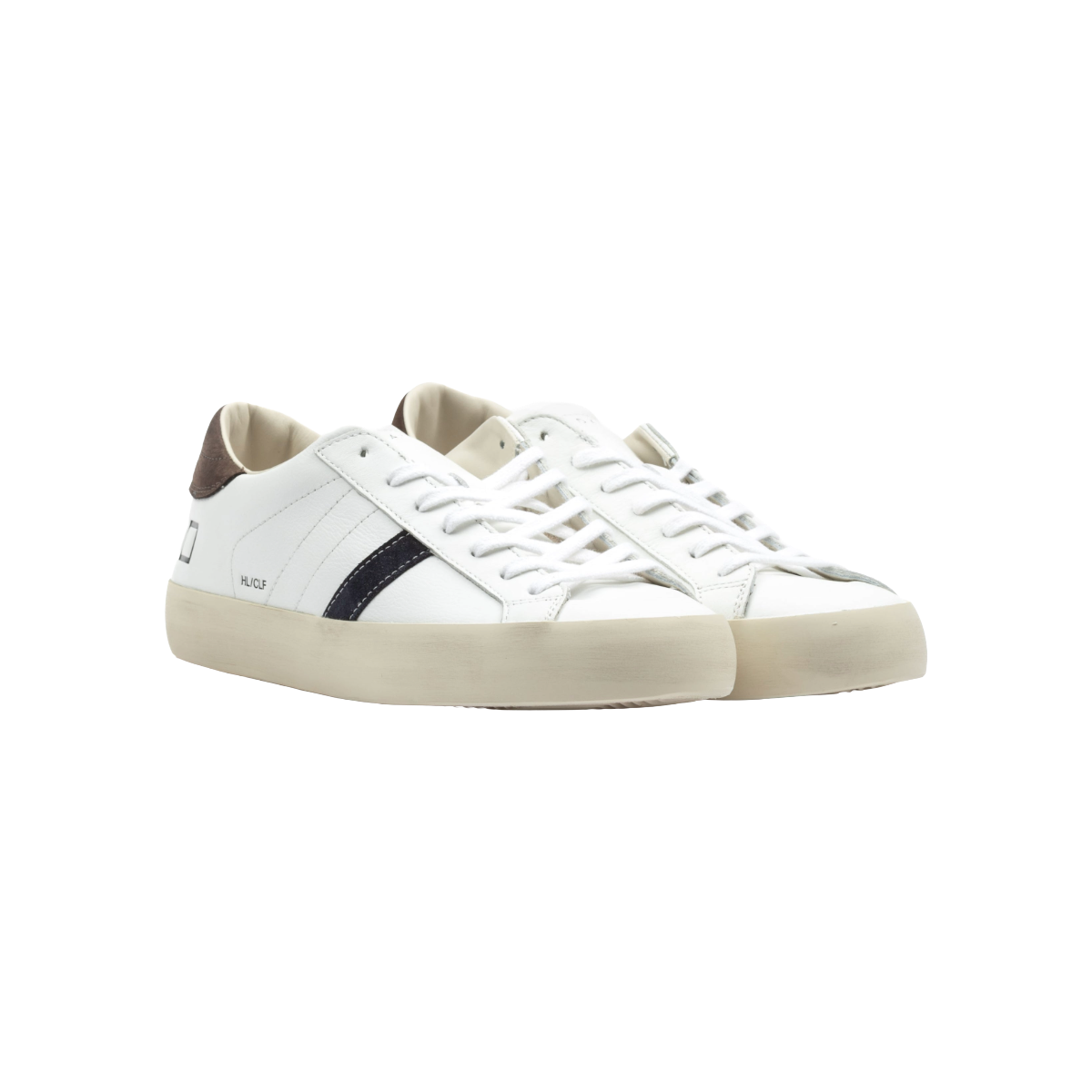 DATE SNEAKERS IN PELLE MODELLO HILL LOW CALF WHITE-BROWN