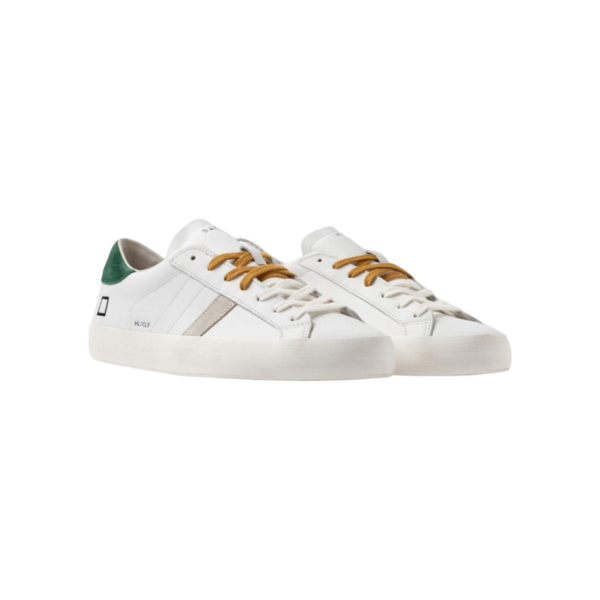 DATE SNEAKERS IN PELLE MODELLO HILL LOW CALF WHITE-GREEN
