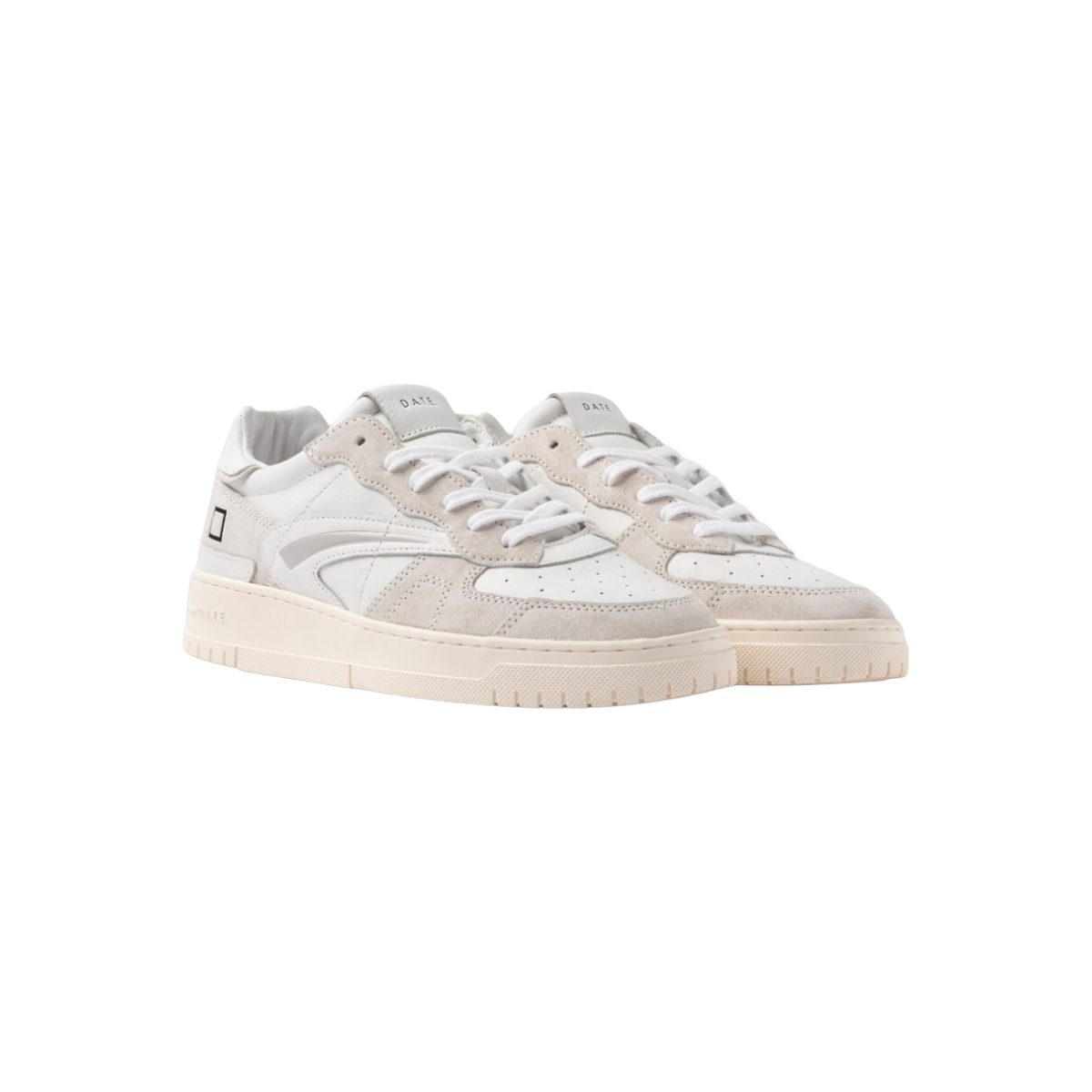 DATE SNEAKERS IN PELLE E SUEDE MODELLO TORNEO PURE BASIC WHITE
