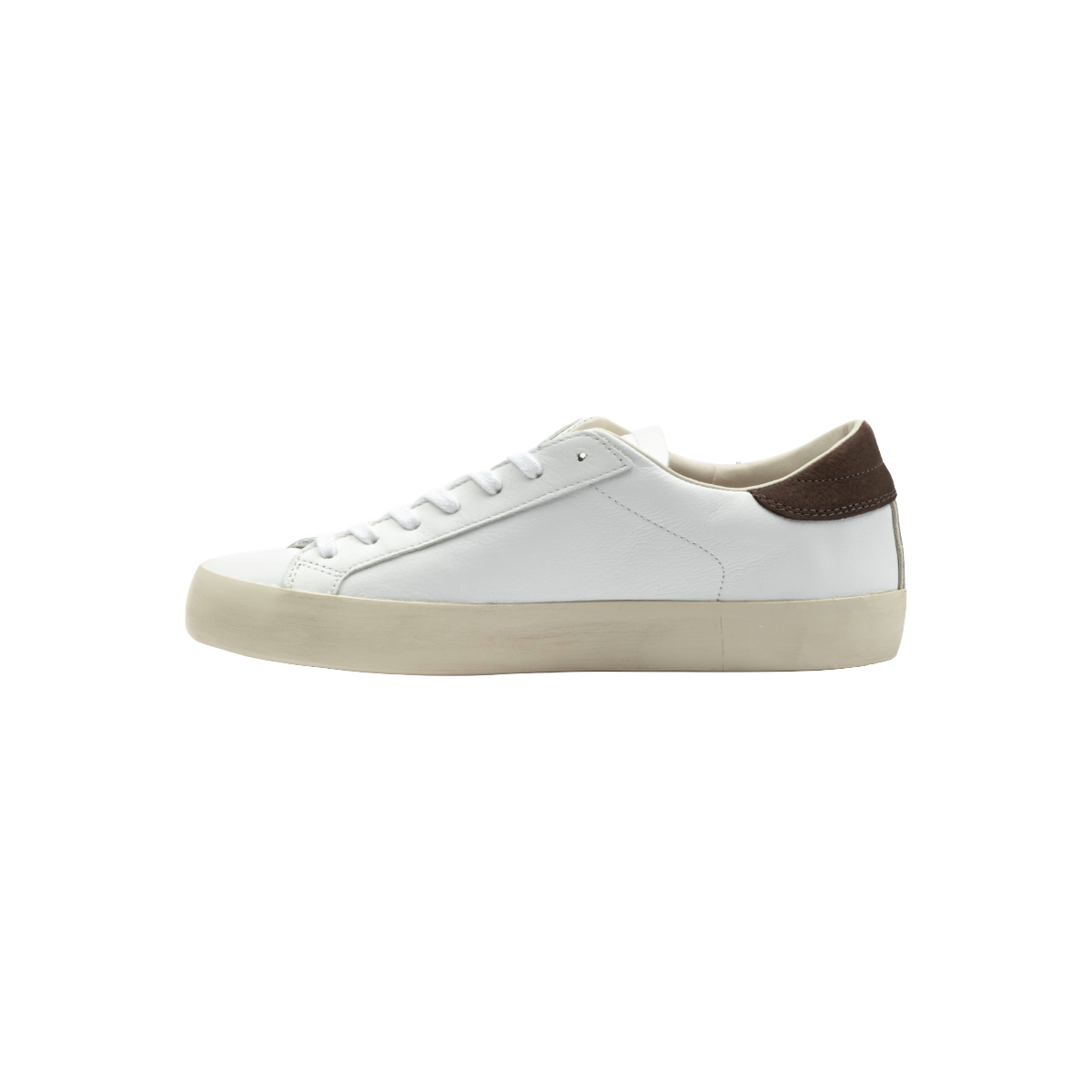 DATE SNEAKERS IN PELLE MODELLO HILL LOW CALF WHITE-BROWN